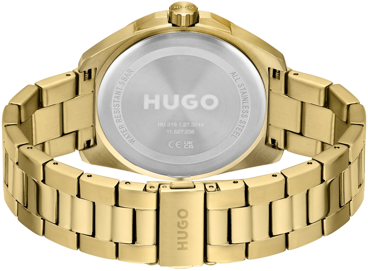 HUGO Multifunktionsuhr »#EXPOSE«, Quarzuhr, Armbanduhr, Herrenuhr, Datum Edelstahlarmband