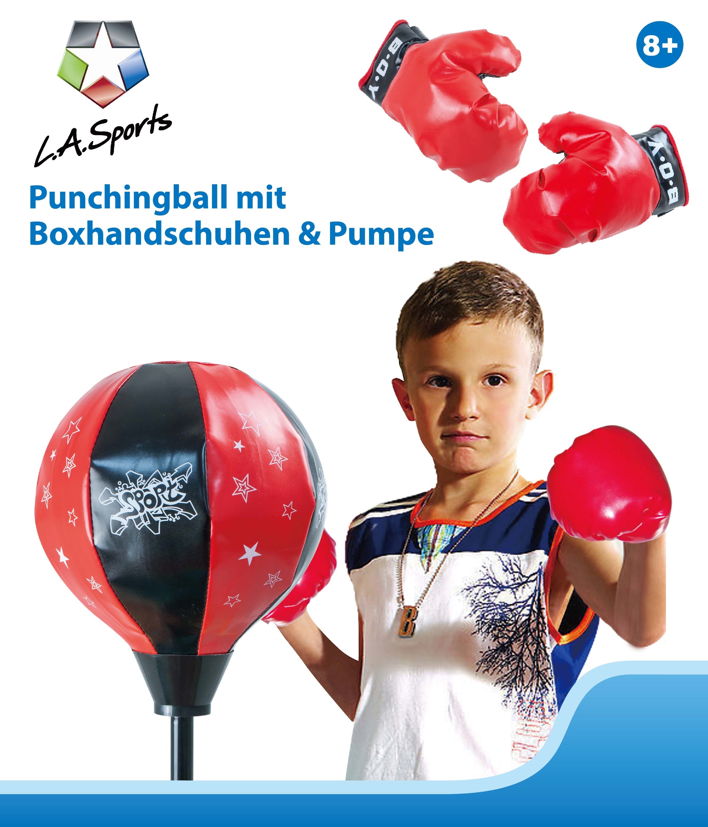 L.A. Sports Punchingball »Stand-Boxsack höhenverstellbar«, (Set, mit  Boxhandschuhen) auf Rechnung | BAUR