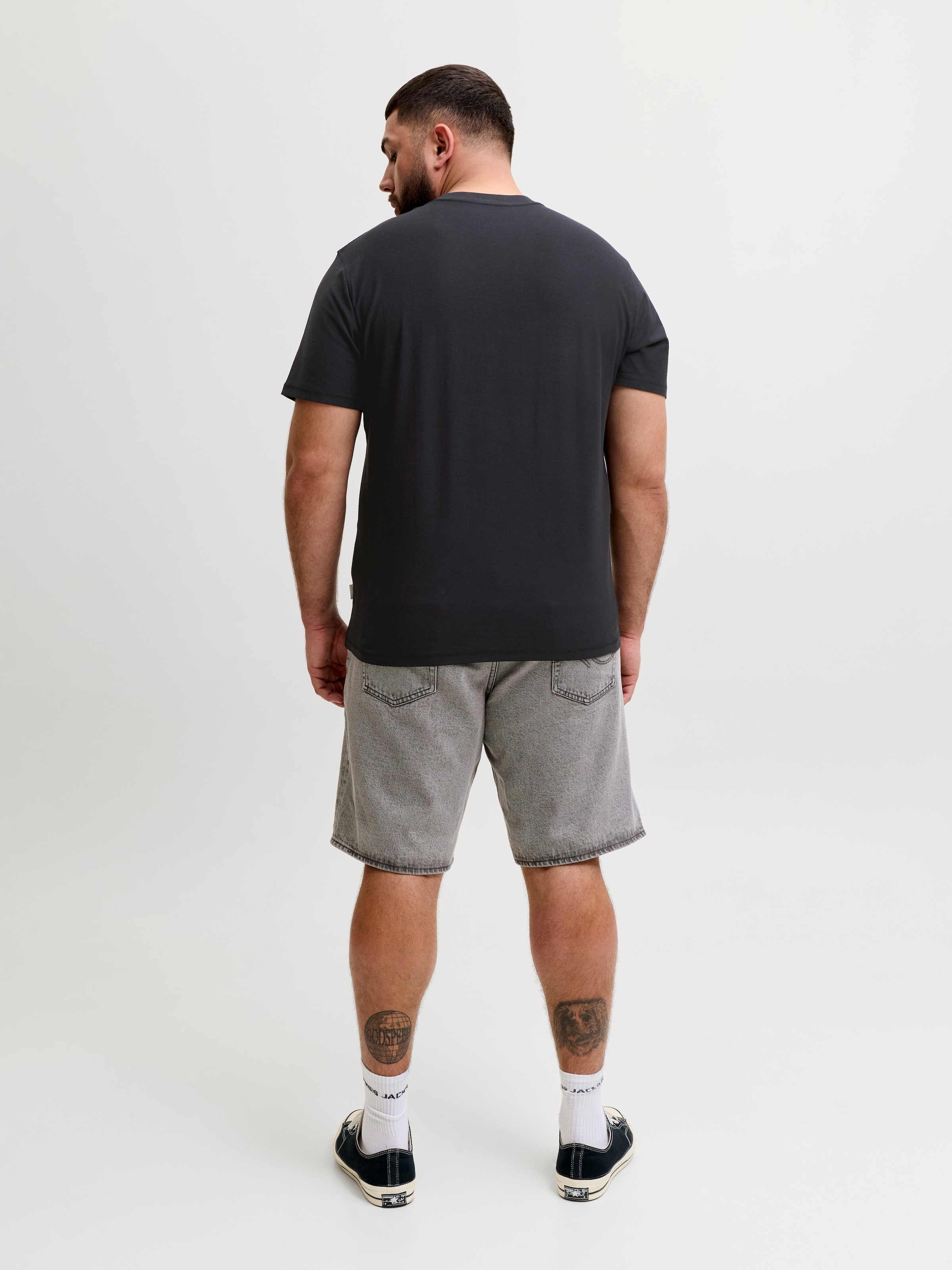 Jack & Jones PlusSize T-Shirt »JORCASSIS BRANDING TEE SS CREW NECK PLS« mit Logo Schriftzug