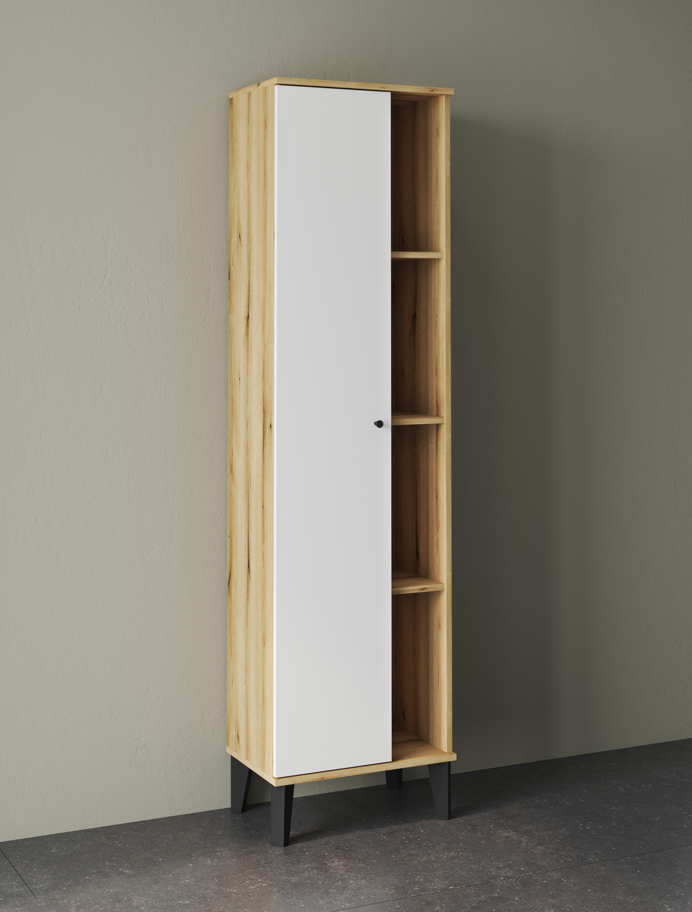 Home affaire Stauraumschrank "Oslo, Badschrank mit Knopfgriff, Hochschrank günstig online kaufen