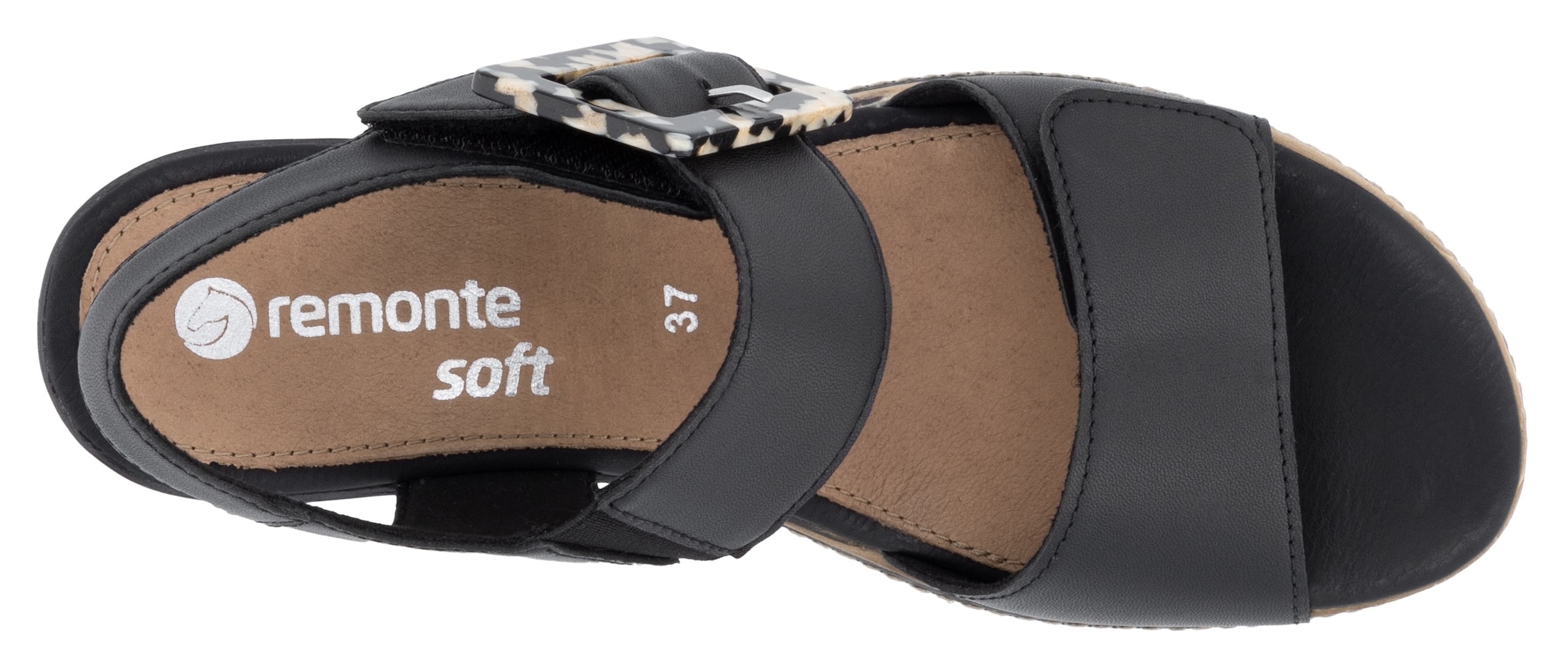 Remonte Keilsandalette »Elisabeth Hurley-Collection«, Keilabsatz, Riemensandale, Sommerschuh, auffällige Zierschnalle
