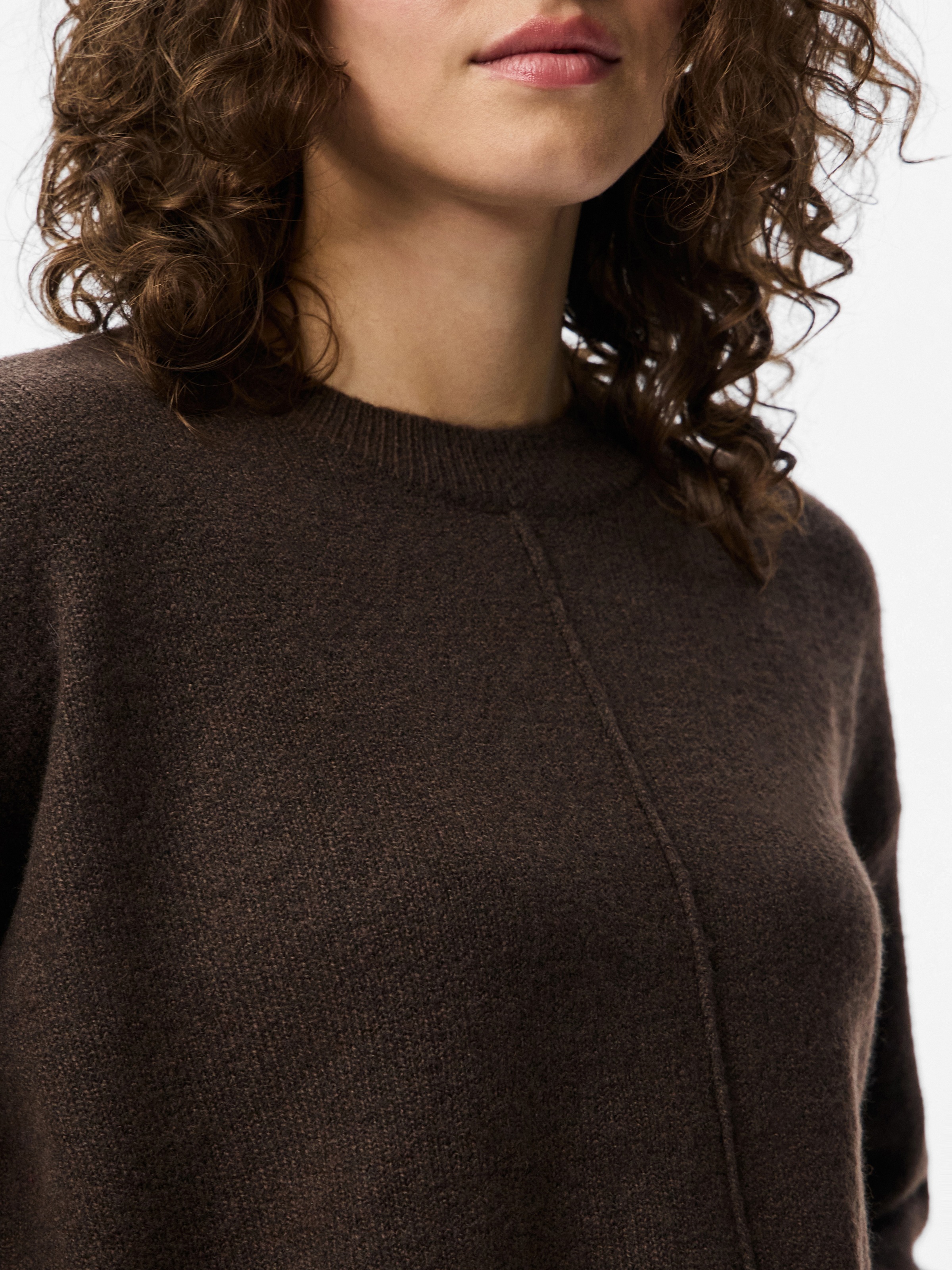 pieces Strickpullover "PCMALOU LS O-NECK CUTLINE KNIT NOOS BC" günstig online kaufen