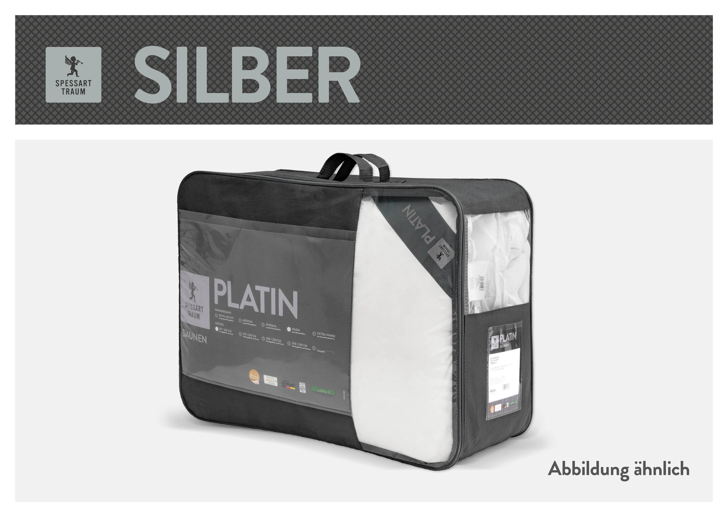 Thumbnail - SPESSARTTRAUM Daunenbettdecke "Silber" warm Füllung 100Daunen 1 Stk. tlg. hergestellt in Deutschland, allergikerfreundli...