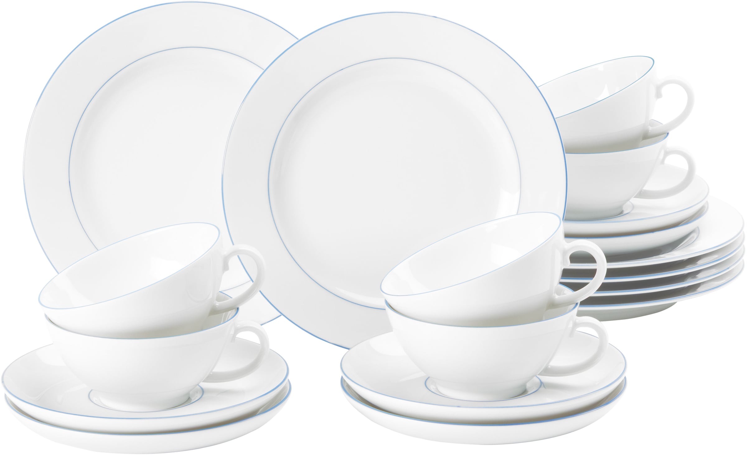 Seltmann Weiden Teeservice "Teeservice 18-teilig Sonate Blue Lines, Teetass günstig online kaufen