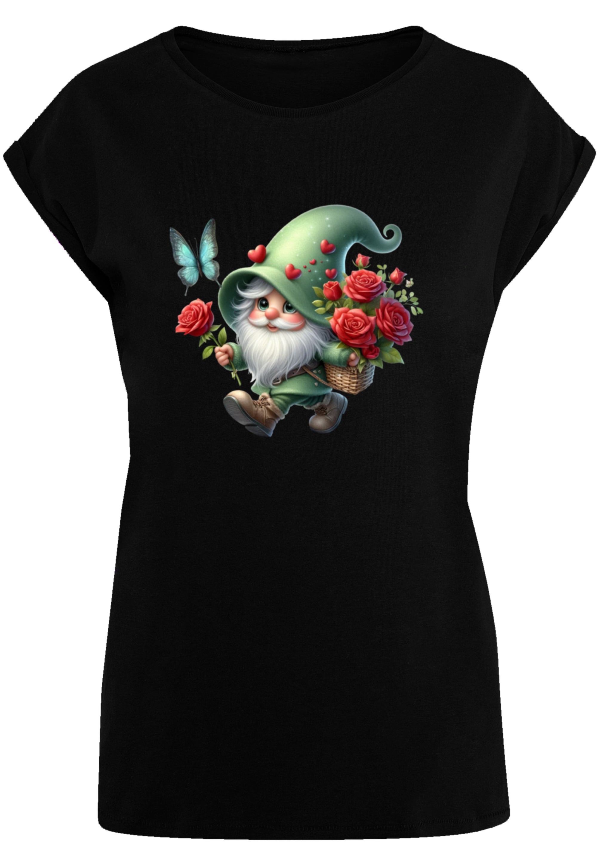 F4NT4STIC T-Shirt »Gnom Frühling Blumen Schmetterling«, Premium Qualität