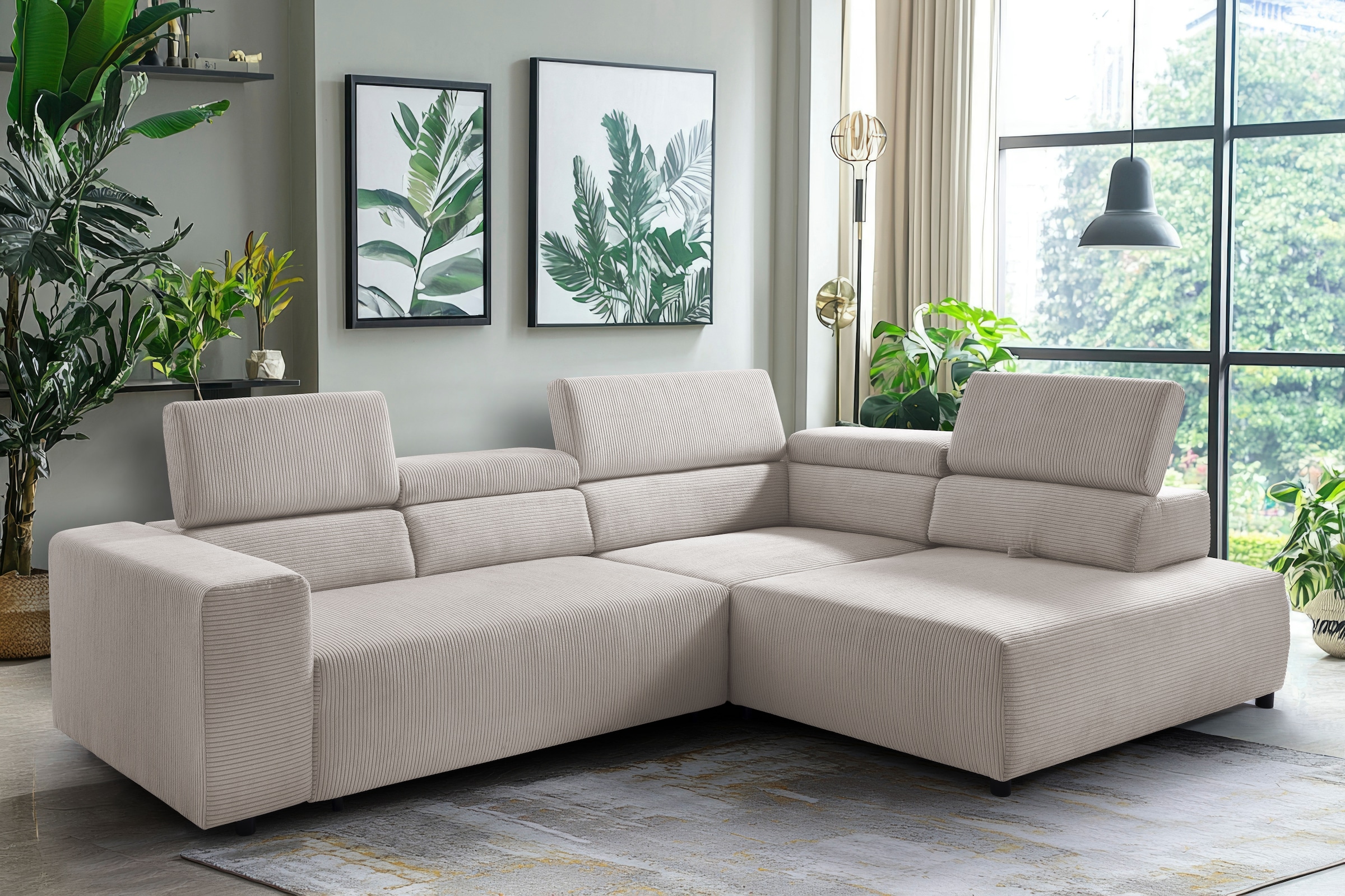 exxpo - sofa fashion Ecksofa "VITTORIO mit Komfortfunktionen, bequem und mo günstig online kaufen