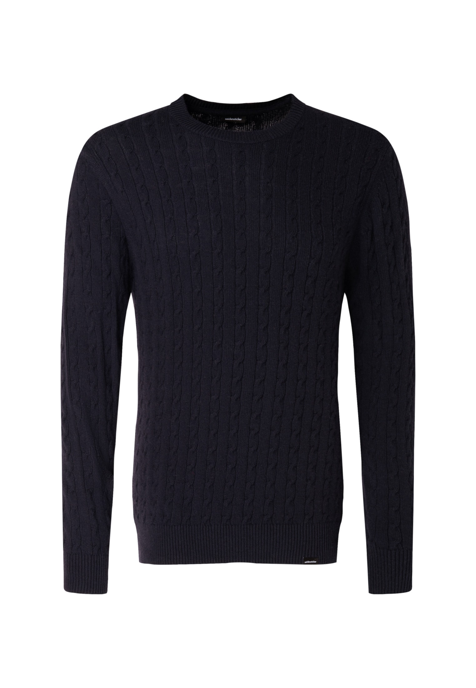 seidensticker Strickpullover »Regular«, Langarm Rundhals Zopfmuster