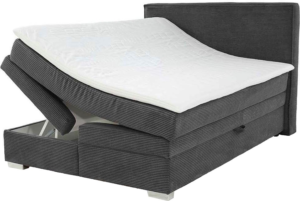 Jockenhöfer Gruppe Boxspringbett »Arabella, 2x 70er Boxen mit Stauraum«, Wende-Bonell-Federkern-Matratze (H2/H3), inkl. Topper