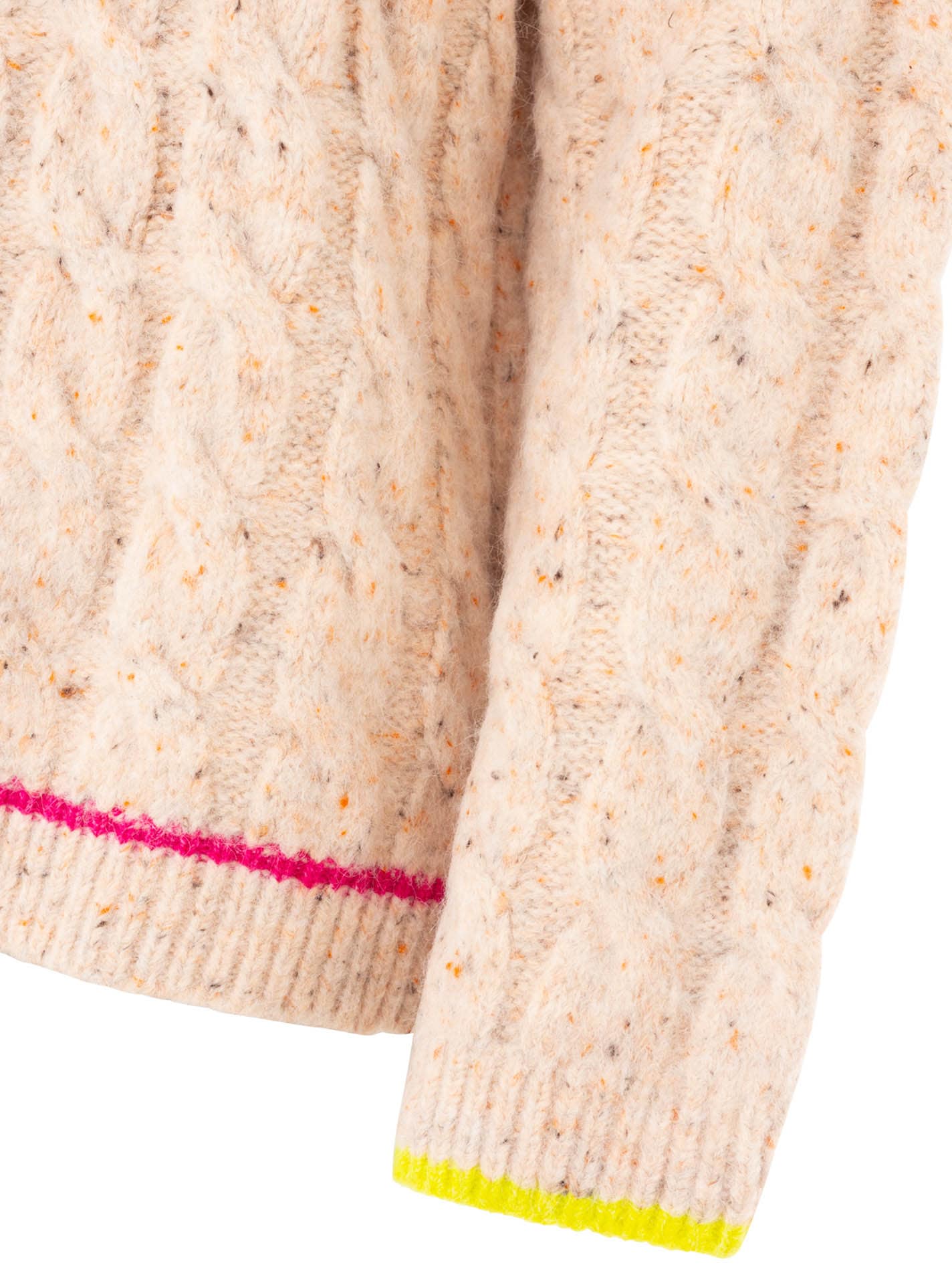 Zwillingsherz Strickpullover »"Colourful Cable"« Zopfmuster, Neondetails, oversize, Rundhals, überschnittene Schulter