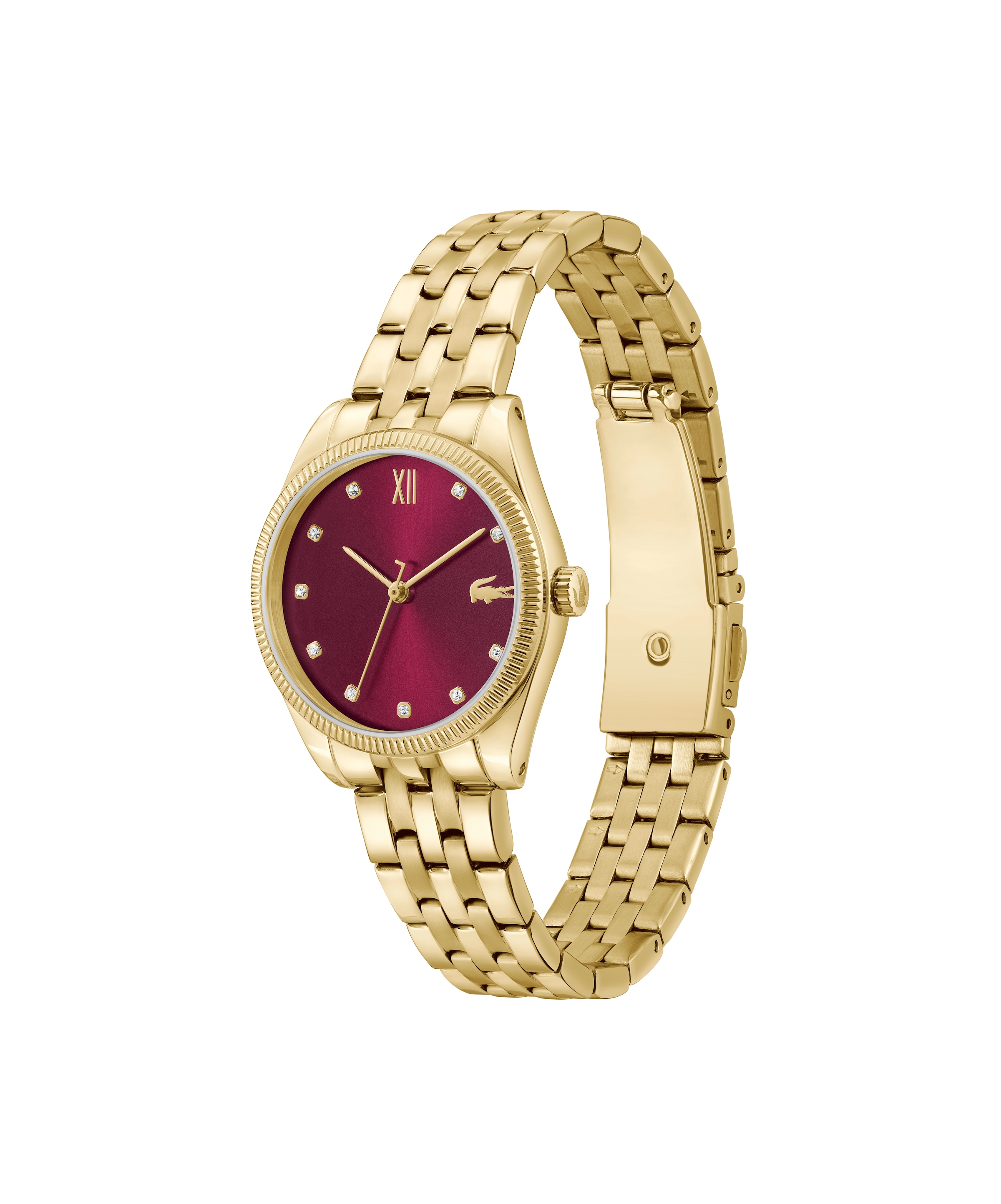 Lacoste Quarzuhr »LACOSTE PARISIENNE« Armbanduhr, Damenuhr, Edelstahlarmband, analog, Glaskristalle