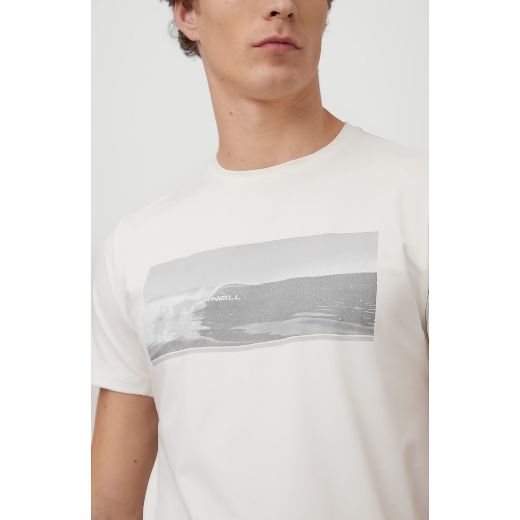 Herrenmode Shirts O'Neill T-Shirt »Framed Hybrid« weiß