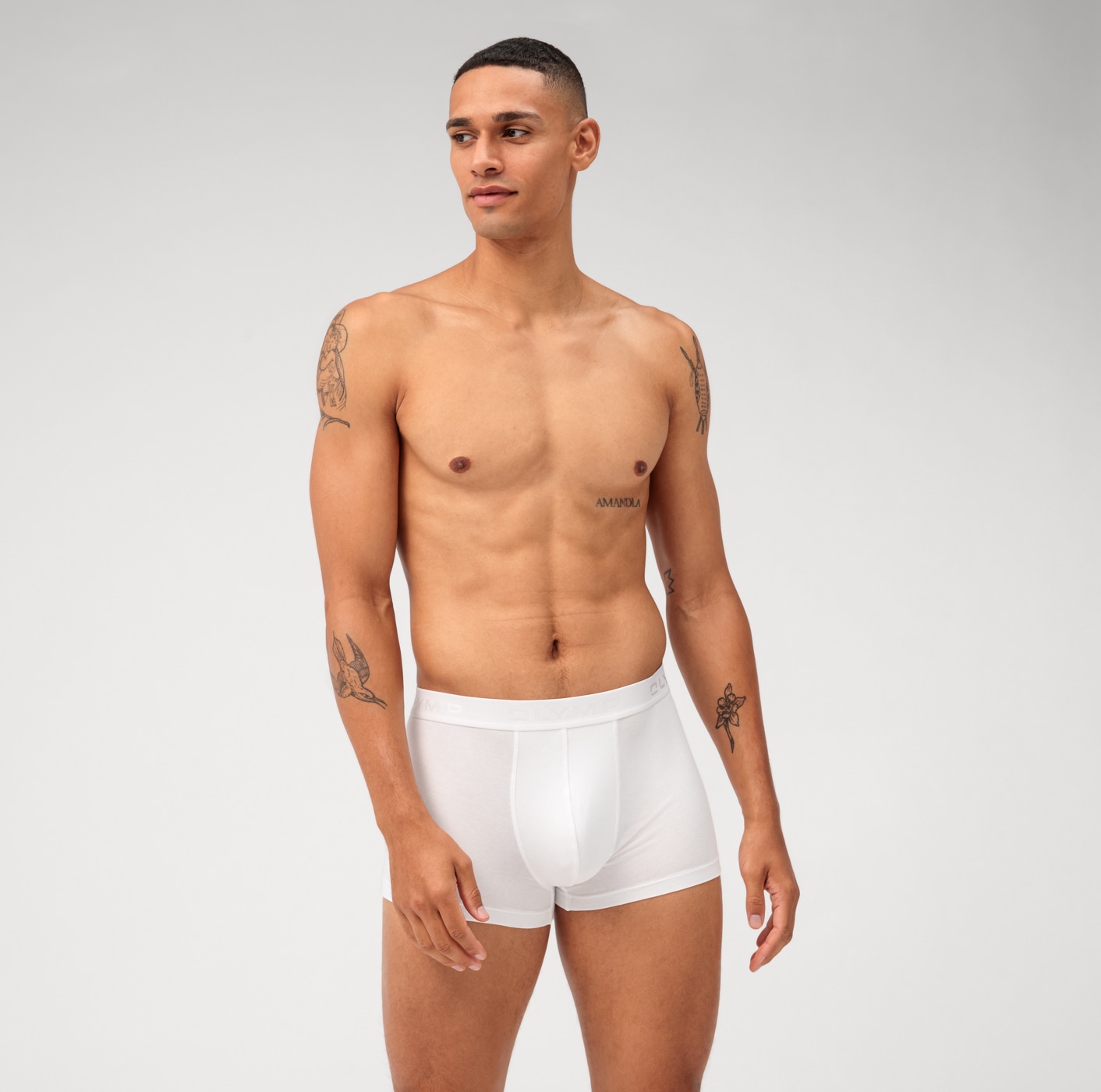 OLYMP Boxershorts, (Packung, 3 St., 3er), mit Ton-in-Ton Markenlogo günstig online kaufen