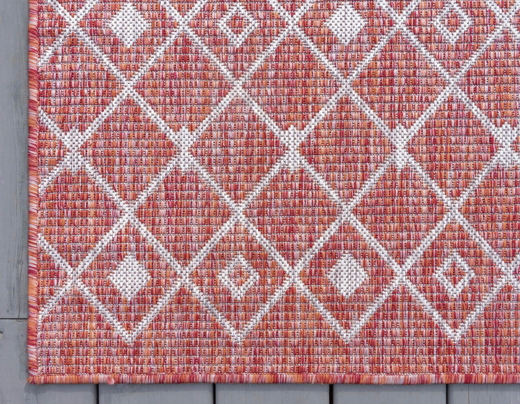 Myflair Möbel & Accessoires Teppich »Outdoor Crosses Lagerräumung«, rechteckig, 4 mm Höhe, Flachgewebe, Rauten Muster, In- und Outdoor geeignet