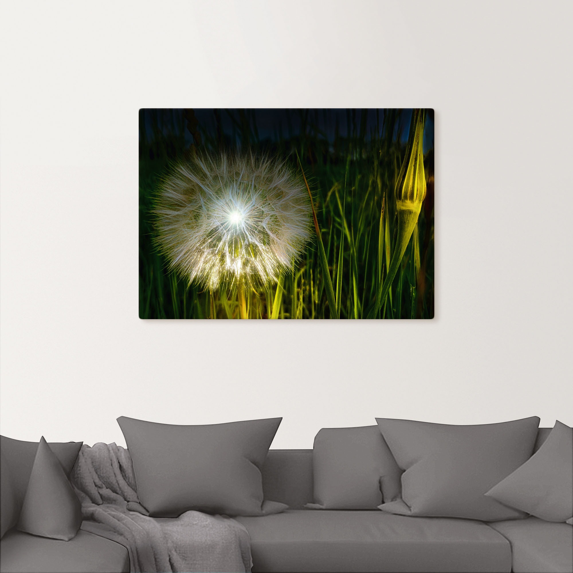 Artland Wandbild »Pusteblume Nachts beleuchtet.«, Blumenbilder, (1 St.), als Alubild, Leinwandbild, Wandaufkleber oder Poster in versch. Größen