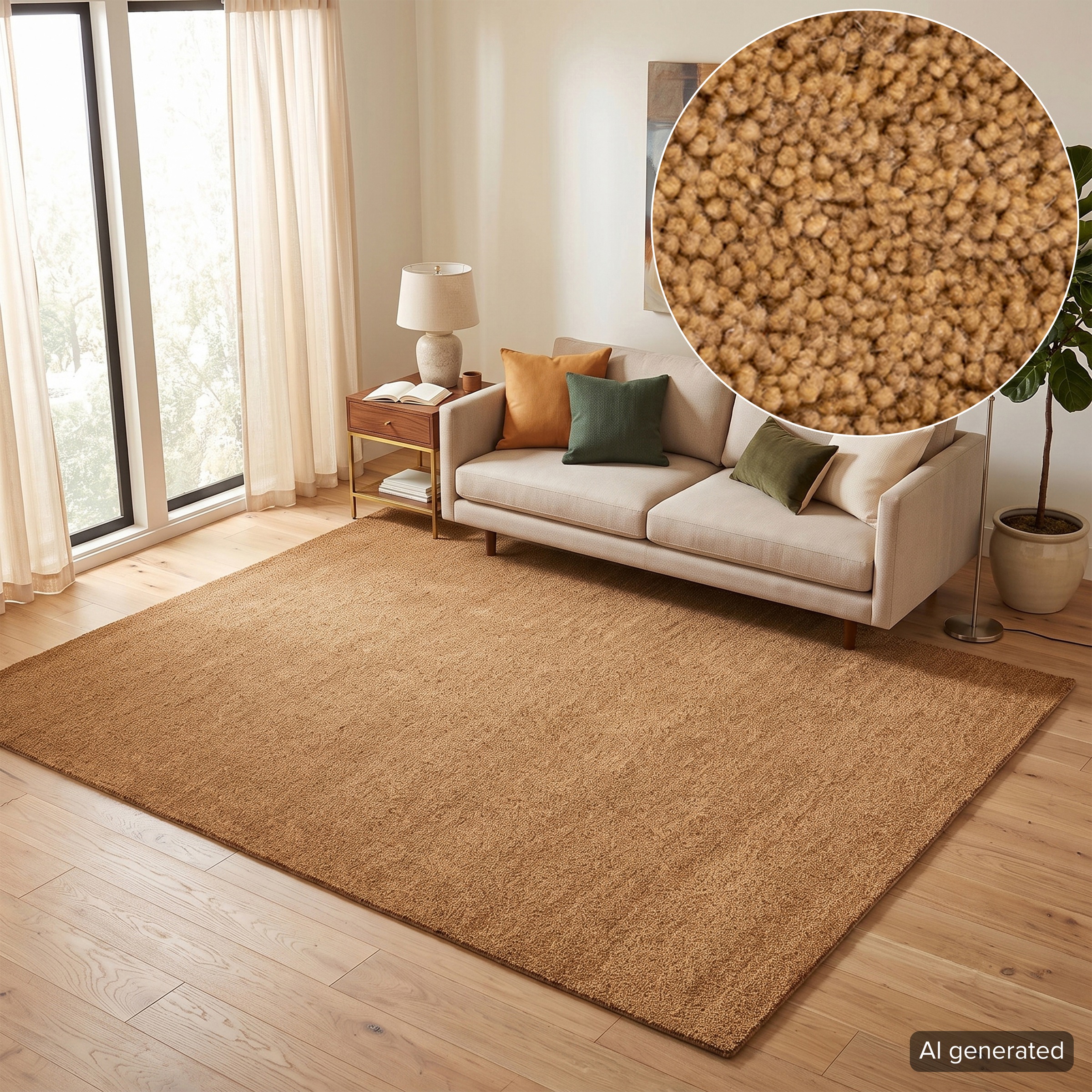 THEKO Wollteppich "Janne, Berber Teppich, Wolle, meliert, handgearbeitet" rechteckig 20 mm Höhe handgetuftet, Wohnzimmer, Schlafzimmer, Esszimmer
