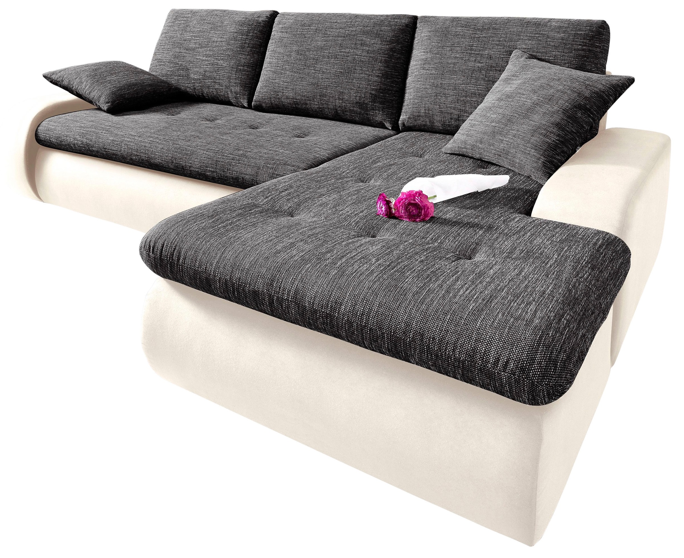 TRENDMANUFAKTUR Ecksofa "Indie, modern und bequem, Materialmix, L-Form", wa günstig online kaufen