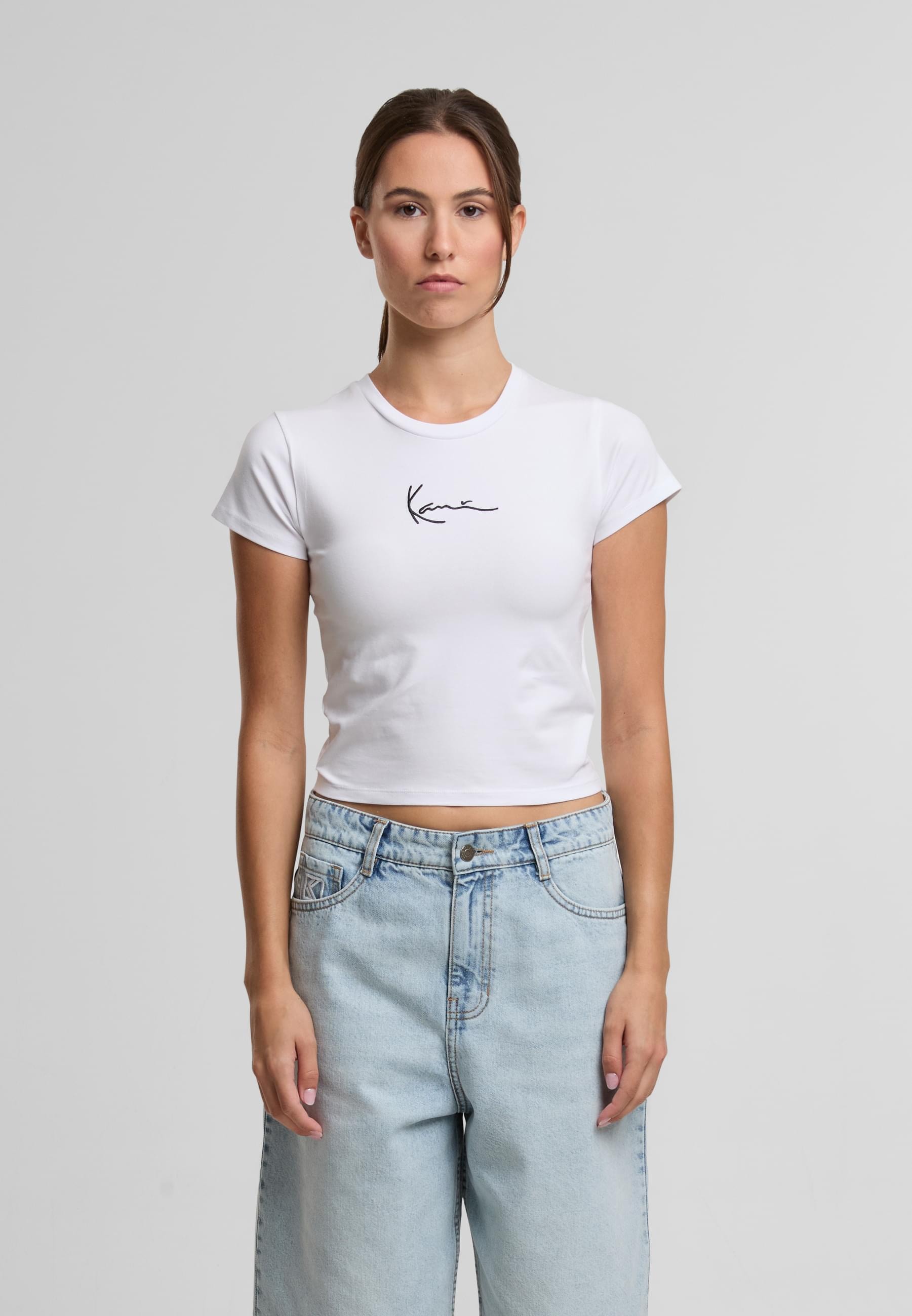 Karl Kani T-Shirt »Karl Kani Damen KKWQ22002WHT KK Small Signature Short Tee«, (1 tlg.)