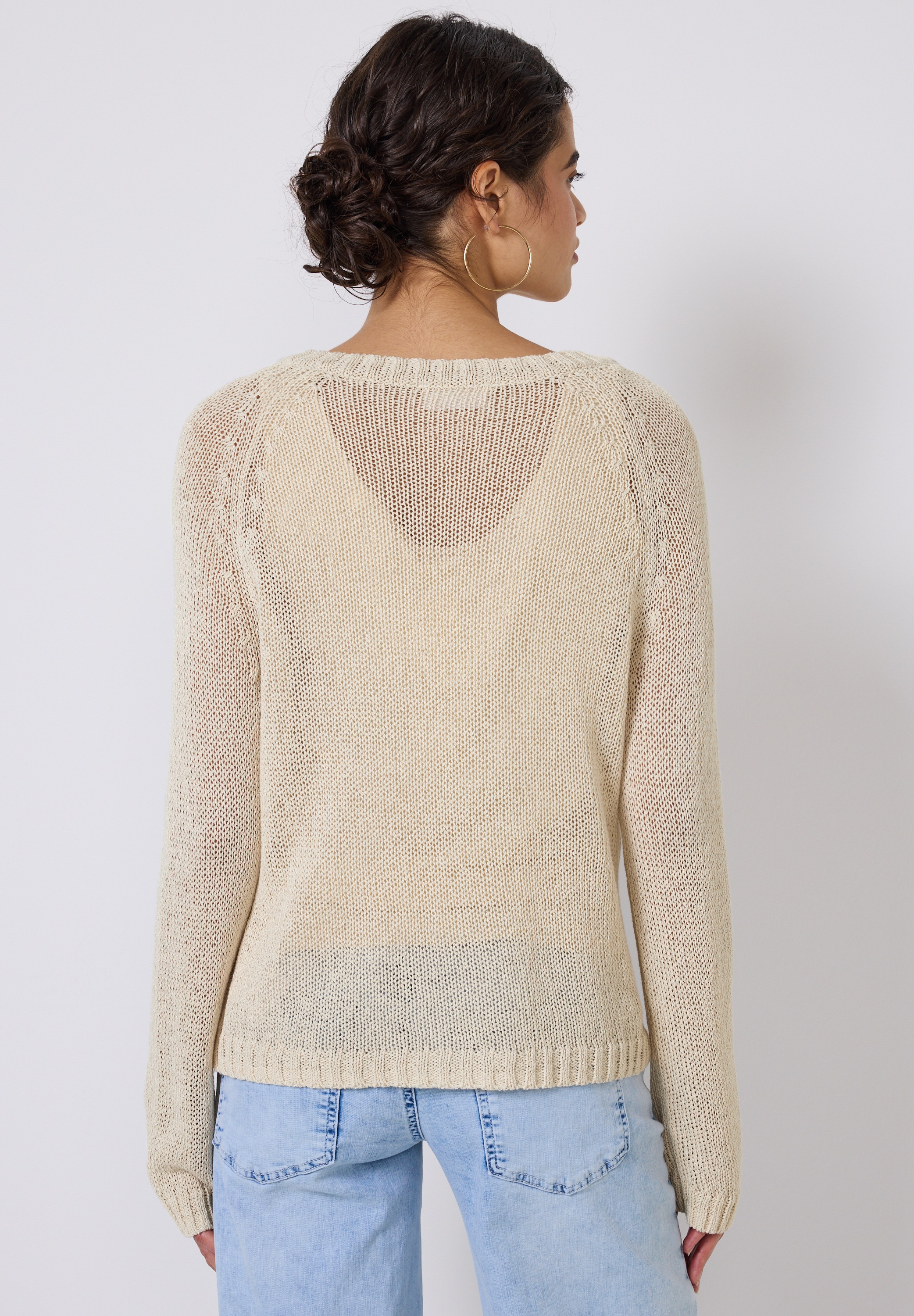 STREET ONE STUDIO V-Ausschnitt-Pullover, mit grober Struktur günstig online kaufen
