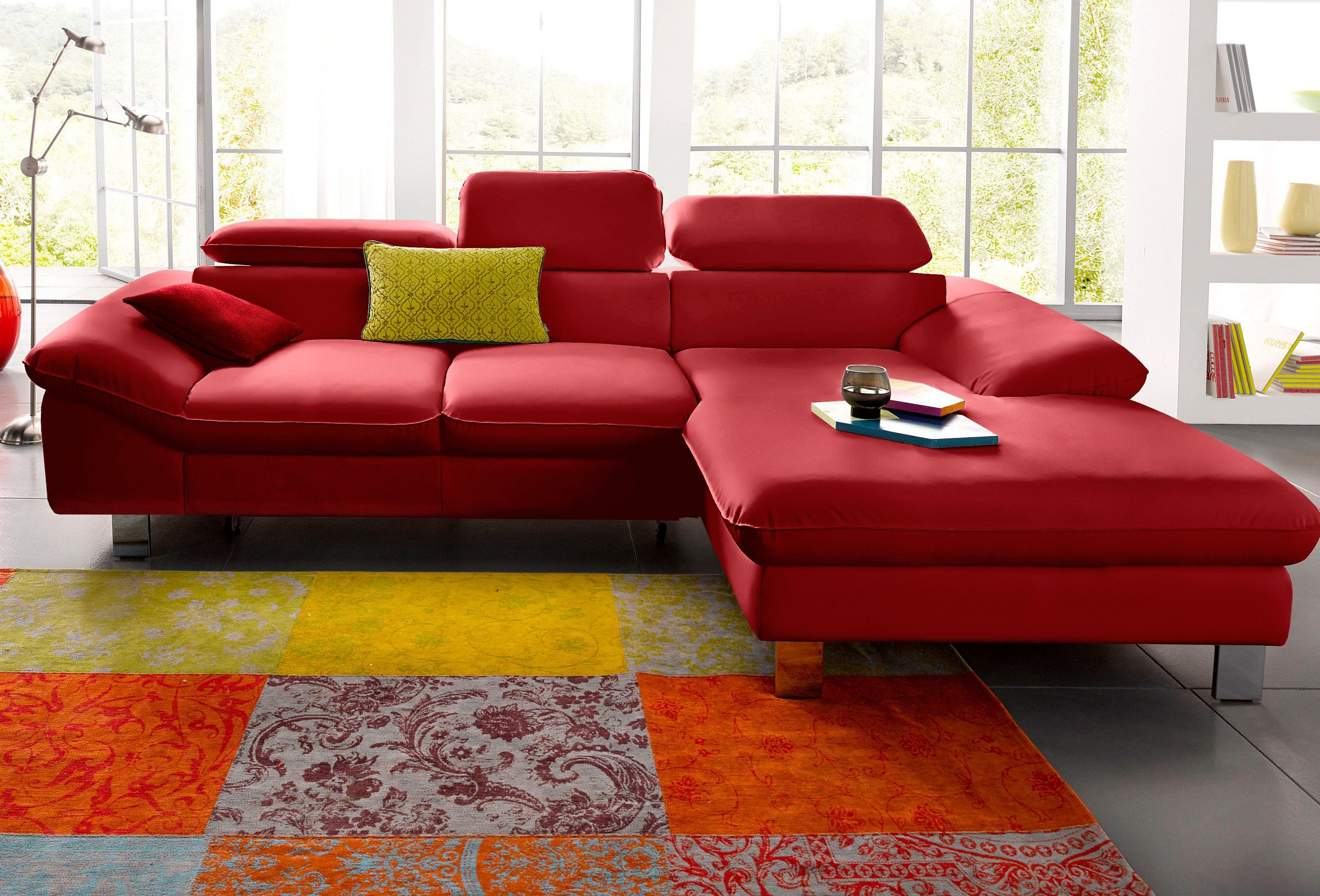 COTTA Ecksofa "Driver L-Form, B:268 cm, moderne Couch mit Wellenunterfederung" Kopfteilverstellung, optional Schlaffunktion & Bettkasten