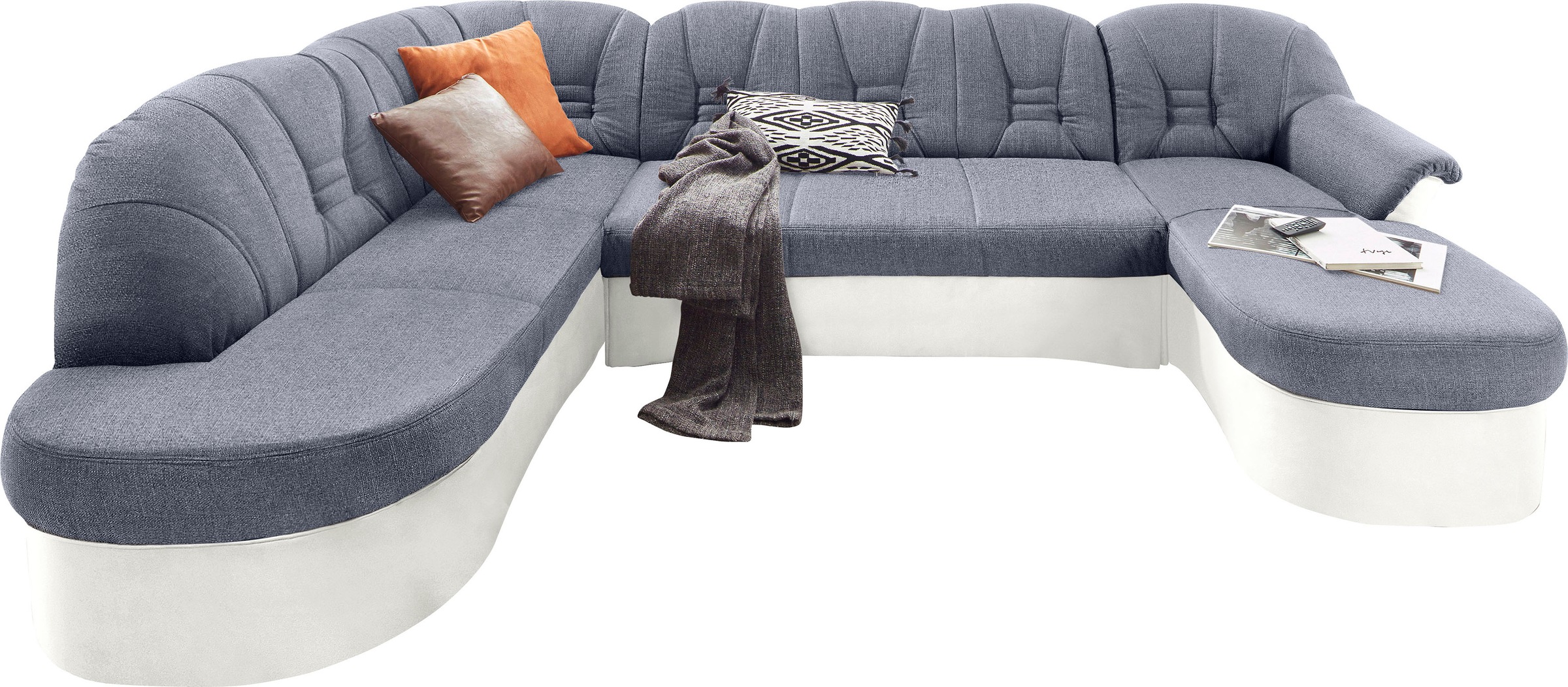 DOMO collection Wohnlandschaft "Elva, zeitloses Design, elegante Rückenstep günstig online kaufen