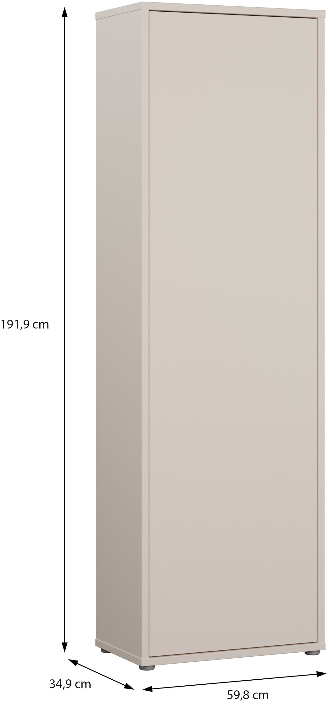 FORTE Garderobenschrank B/H/T 59,8/191,9/34,9 cm Push to open