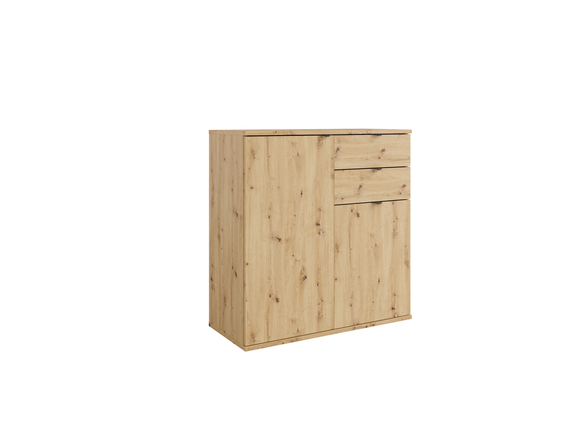 Home affaire Kommode »THALIANA Sideboard mit 2 Türen und 2 Schubladen, Breite 80 cm« Schrank in 3 Farben erhältlich, schwarze Metallgriffe, viel Stauraum