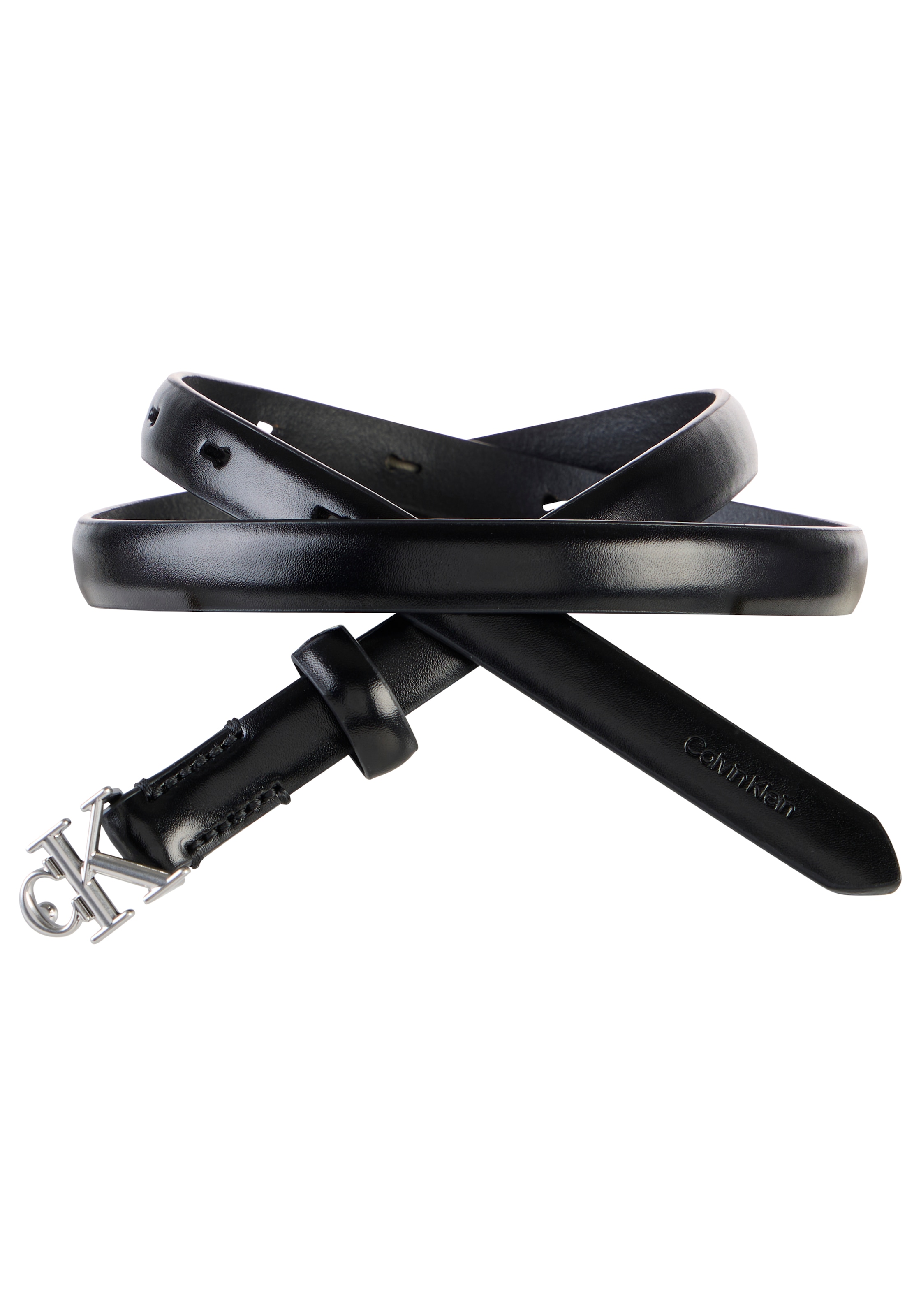 Calvin Klein Ledergürtel "ROUND CK BUCKLE 15MM BELT SMOOTH" Größenverstellb günstig online kaufen