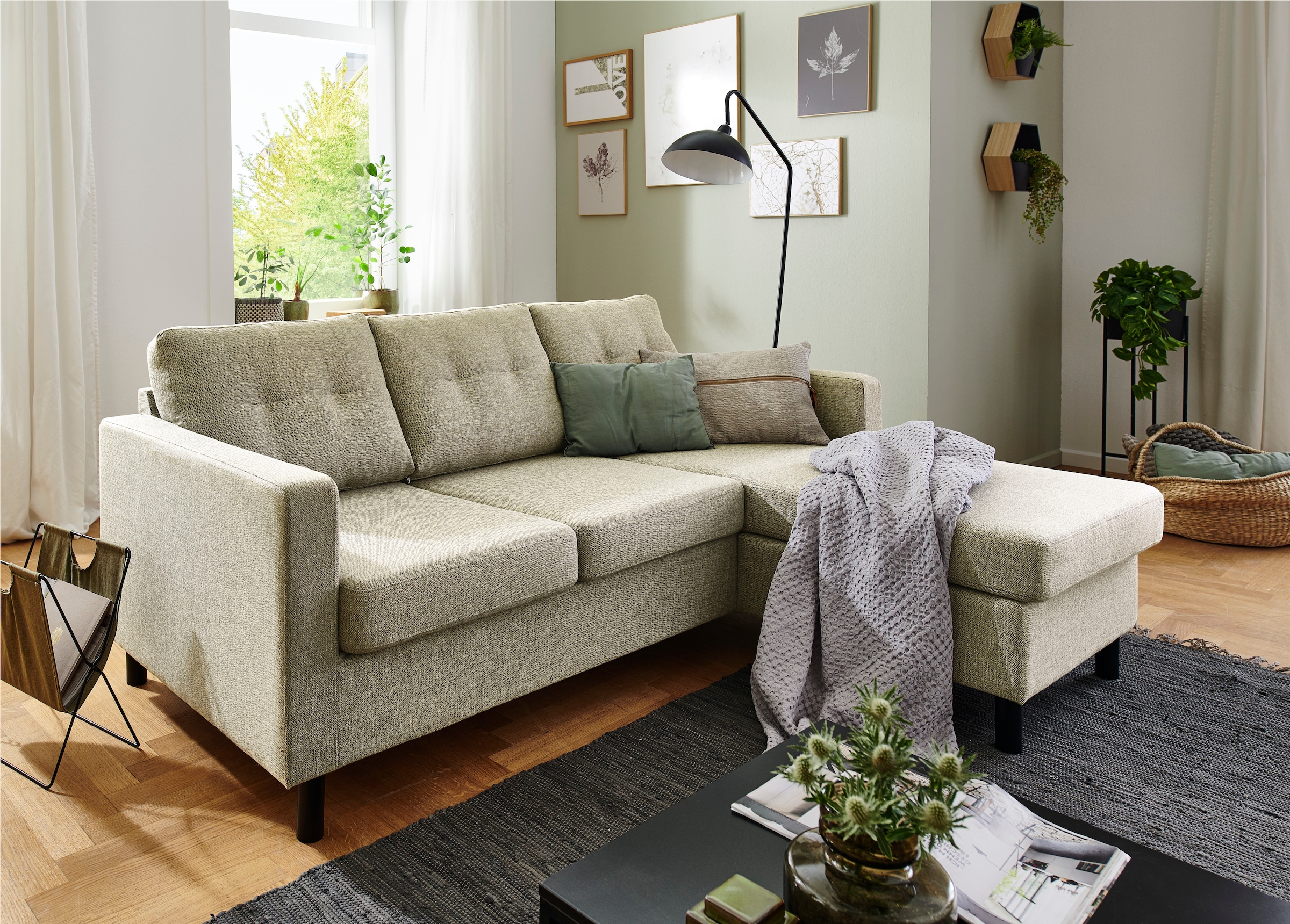 OTTO home Ecksofa "Tea L-Form" Ecksofa, frei im Raum stellbar und Recamiere beidseitig montierbar