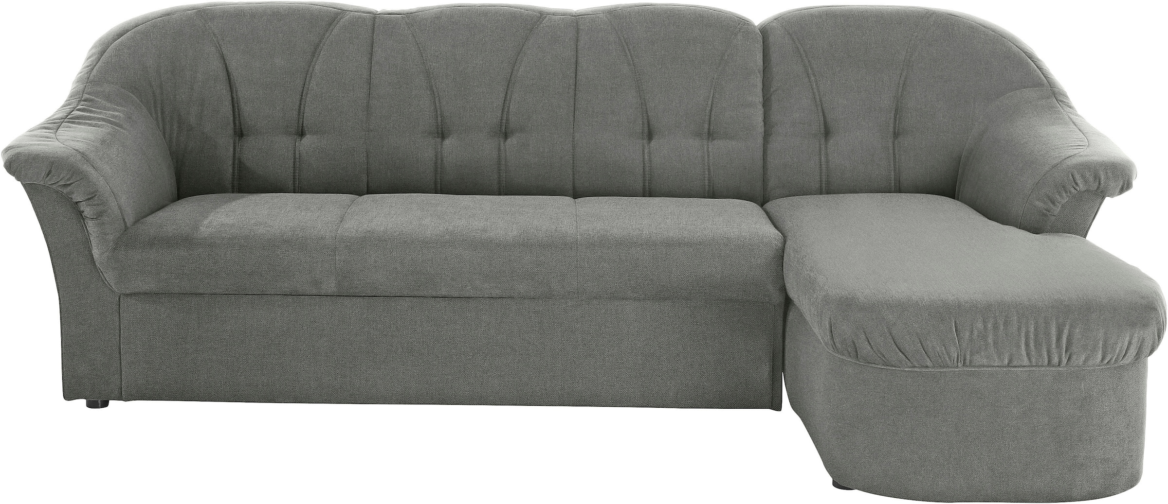 DOMO collection Ecksofa "Pegnitz, elegante Rückensteppung, komfortabel, Breite 238cm, L-Form" wahlweise mit Bettfunktion