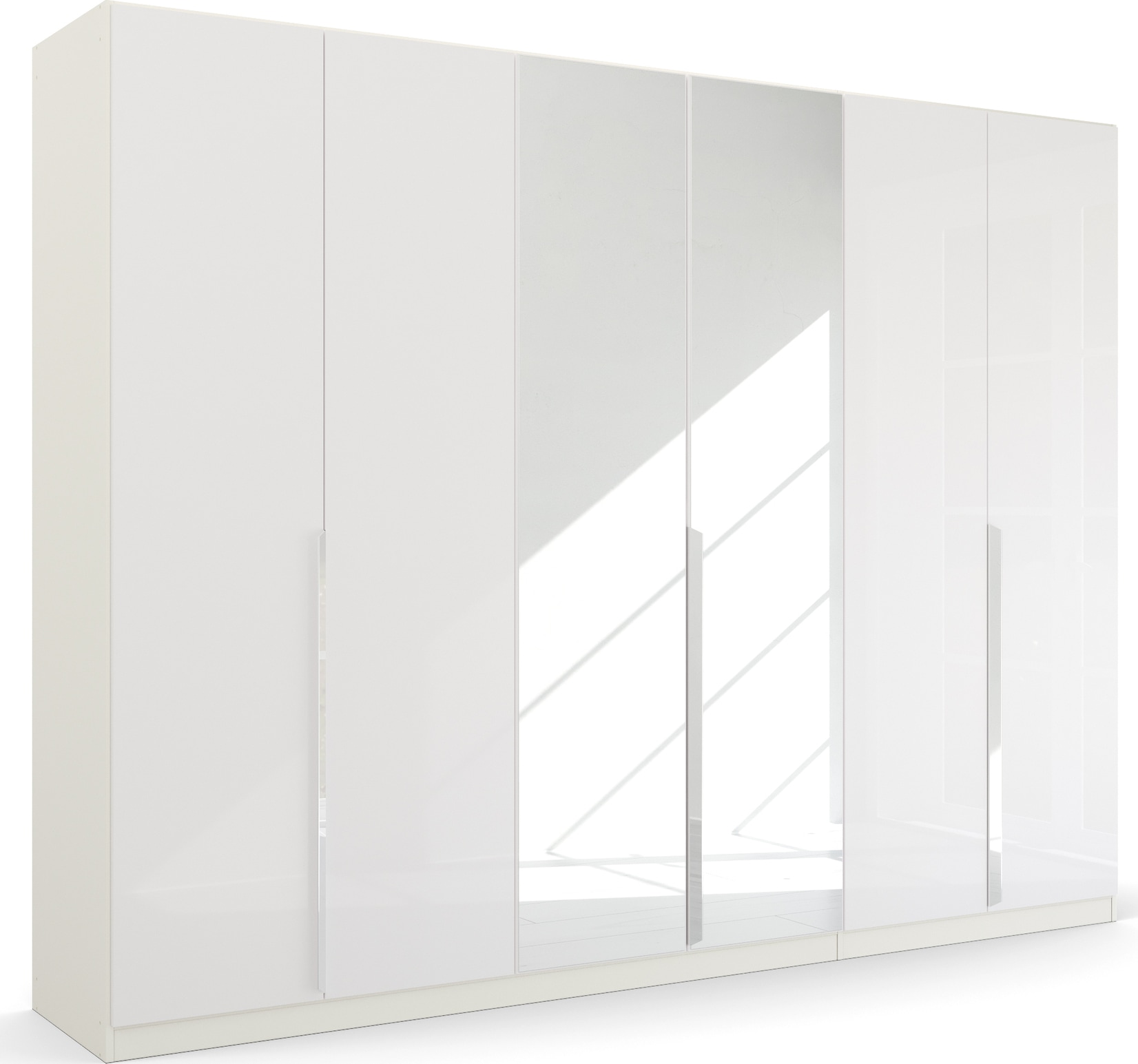 rauch Drehtürenschrank "Kleiderschrank Schrank Garderobe Ankleide GLAMOUR BY QUADRA SPIN" Breiten: 181/226/271 cm, Höhe 210 cm, mit Spiegel und Hochglanz-Front, Stangengriff MADE IN GERMANY