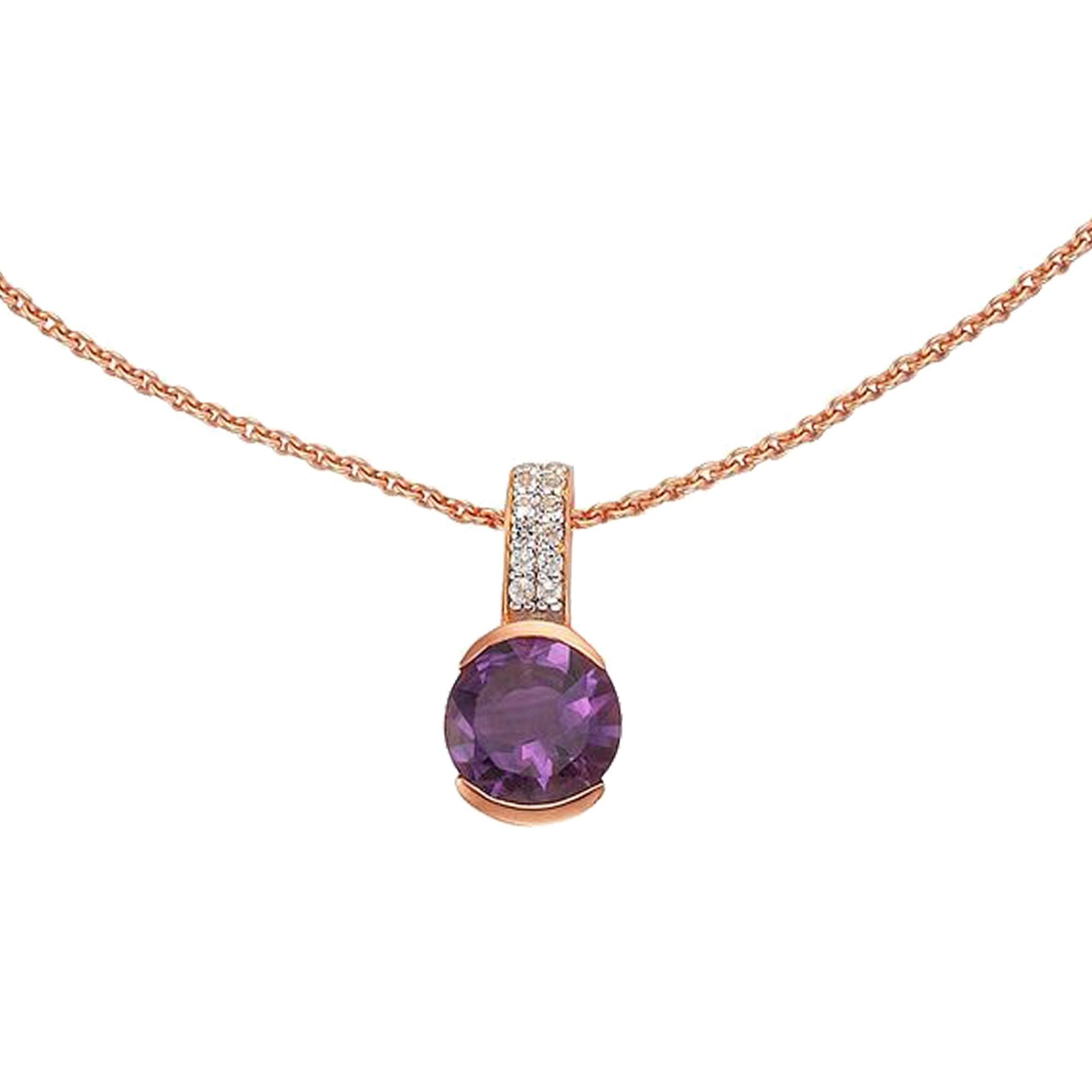 Jamelli Kette mit Anhänger »925 Silber rosé vergoldet Echtstein«, (Set, 2 tlg.) kaufen