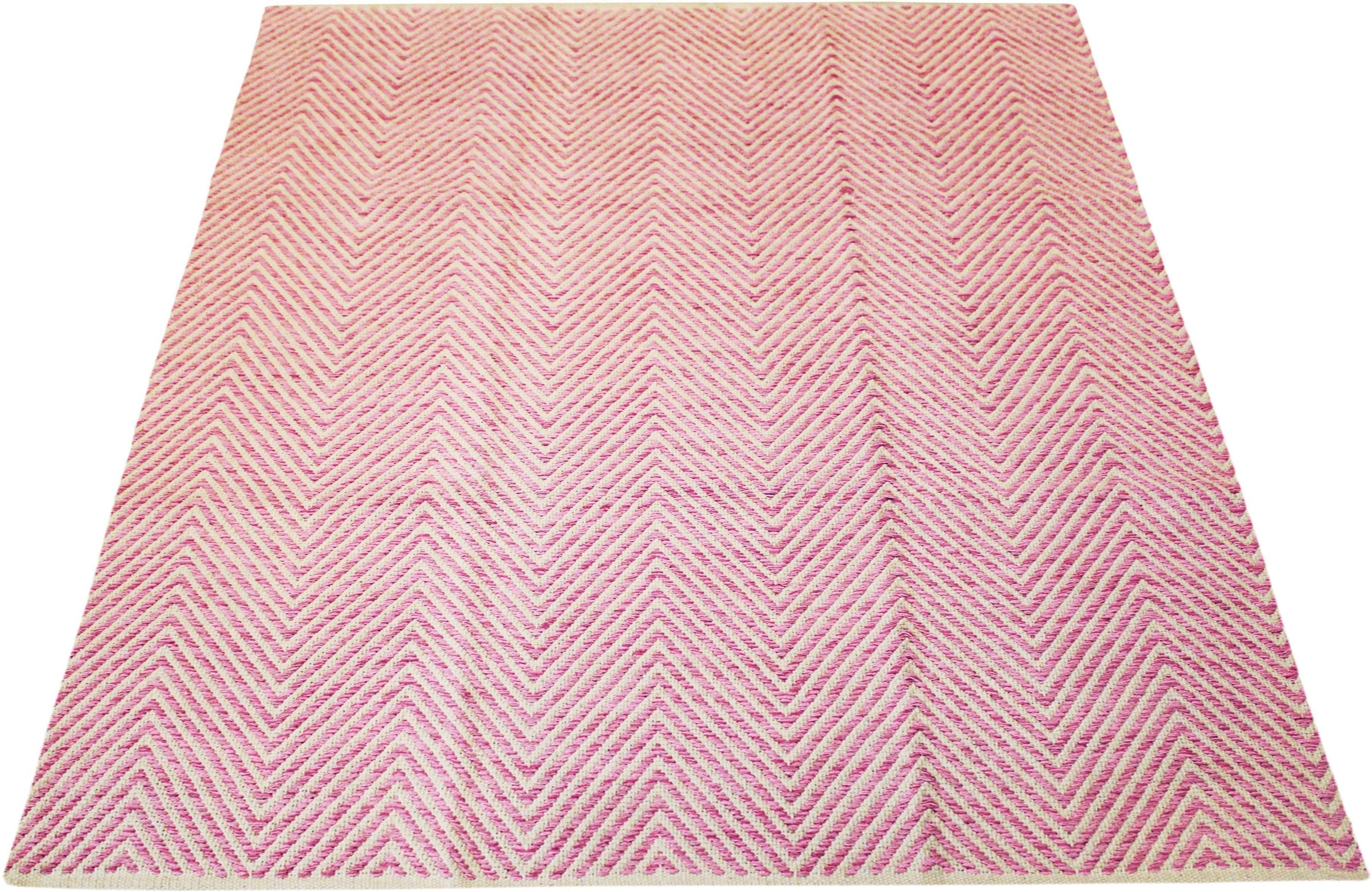 Teppich MY HOME "Kian" Gr. 3, pink, B:120cm H:7mm L:170cm, Baumwolle, Teppiche, Teppich, Wohnzimmer 3
