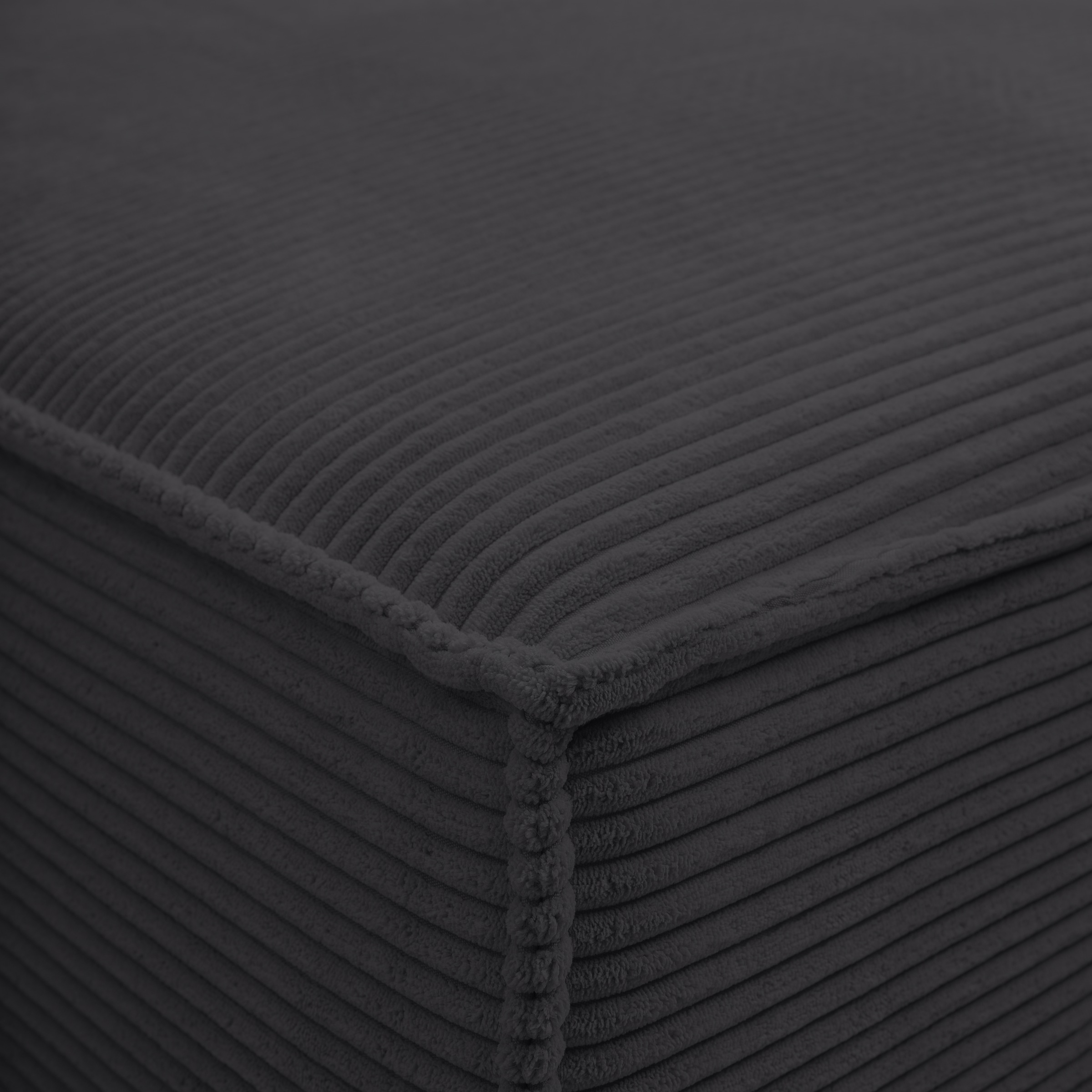 WERK2 Ecksofa »Atlanta, moderne Designsprache, Stellmaße 280x147cm, L-Form, Kedernaht«, hoher Komfort, Schlaffunktion & Bettkasten, Cord, Anthrazit