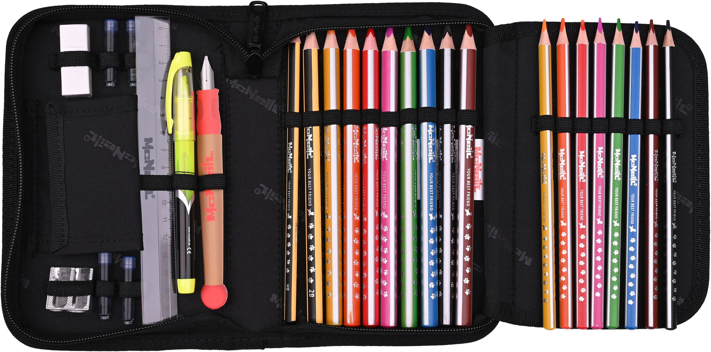 McNeill Schulranzen »Bravo, inkl. Etui, Turnbeutel,« Reflektierende Streifen auf den Schultergurten;Retroreflektierende Flächen