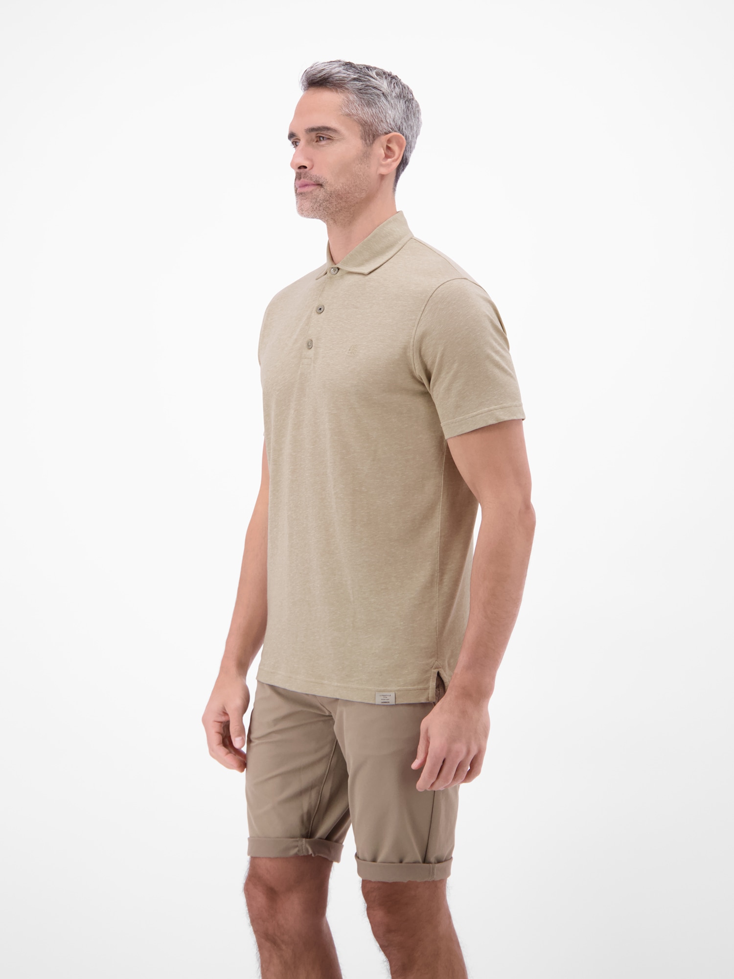 LERROS Poloshirt »Poloshirt aus Baumwoll-Leinen-Mix in moderner 2-Tone-Optik«