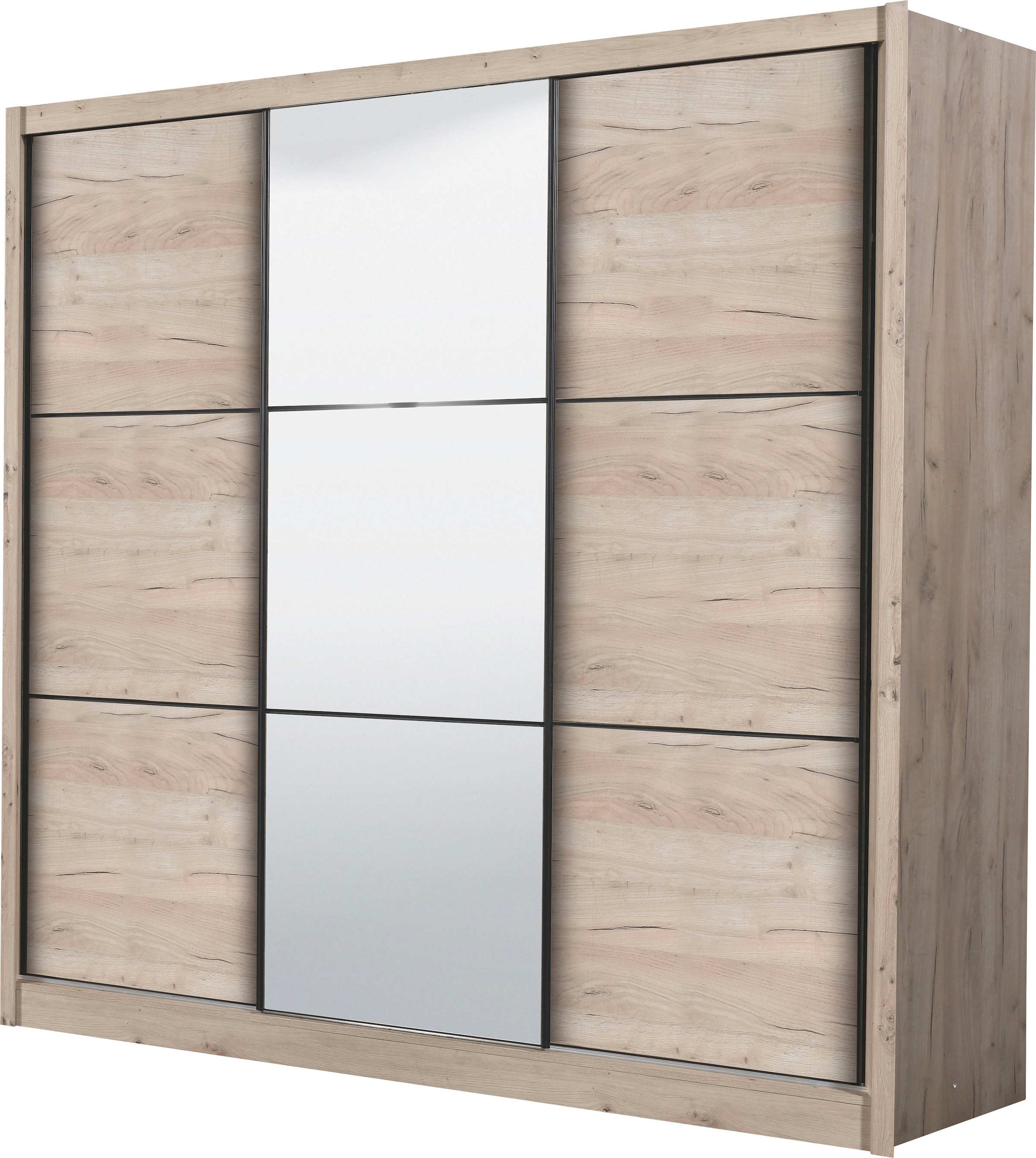 INOSIGN Schwebetürenschrank »Navara Kleiderschrank mit Spiegel Wäscheschrank Garderobe«, mit großzügiger Innenausstattung, FSC®-zertifiziert, in 3 Breiten