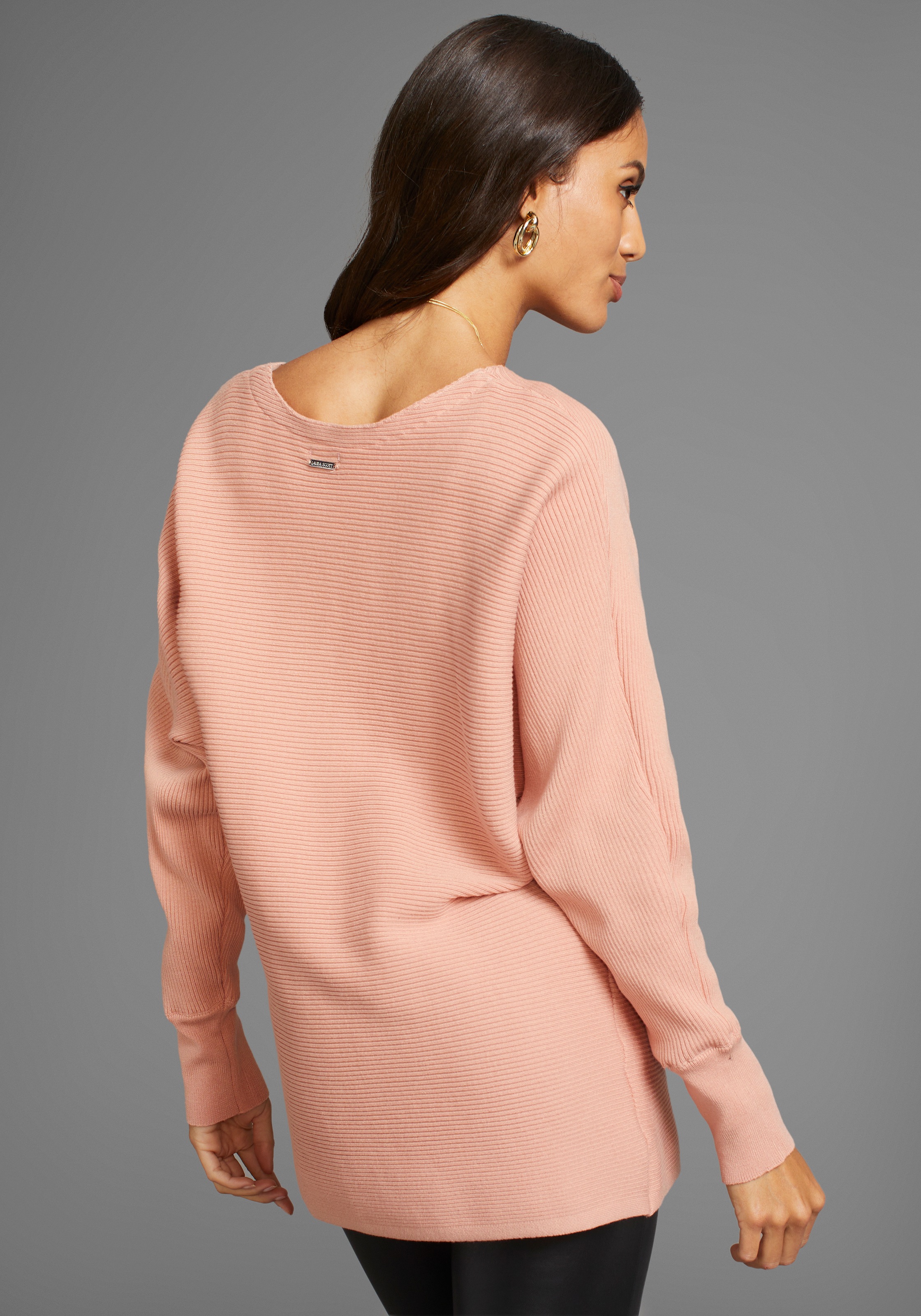 Laura Scott Rundhalspullover, in oversized Form mit Rippstruktur günstig online kaufen