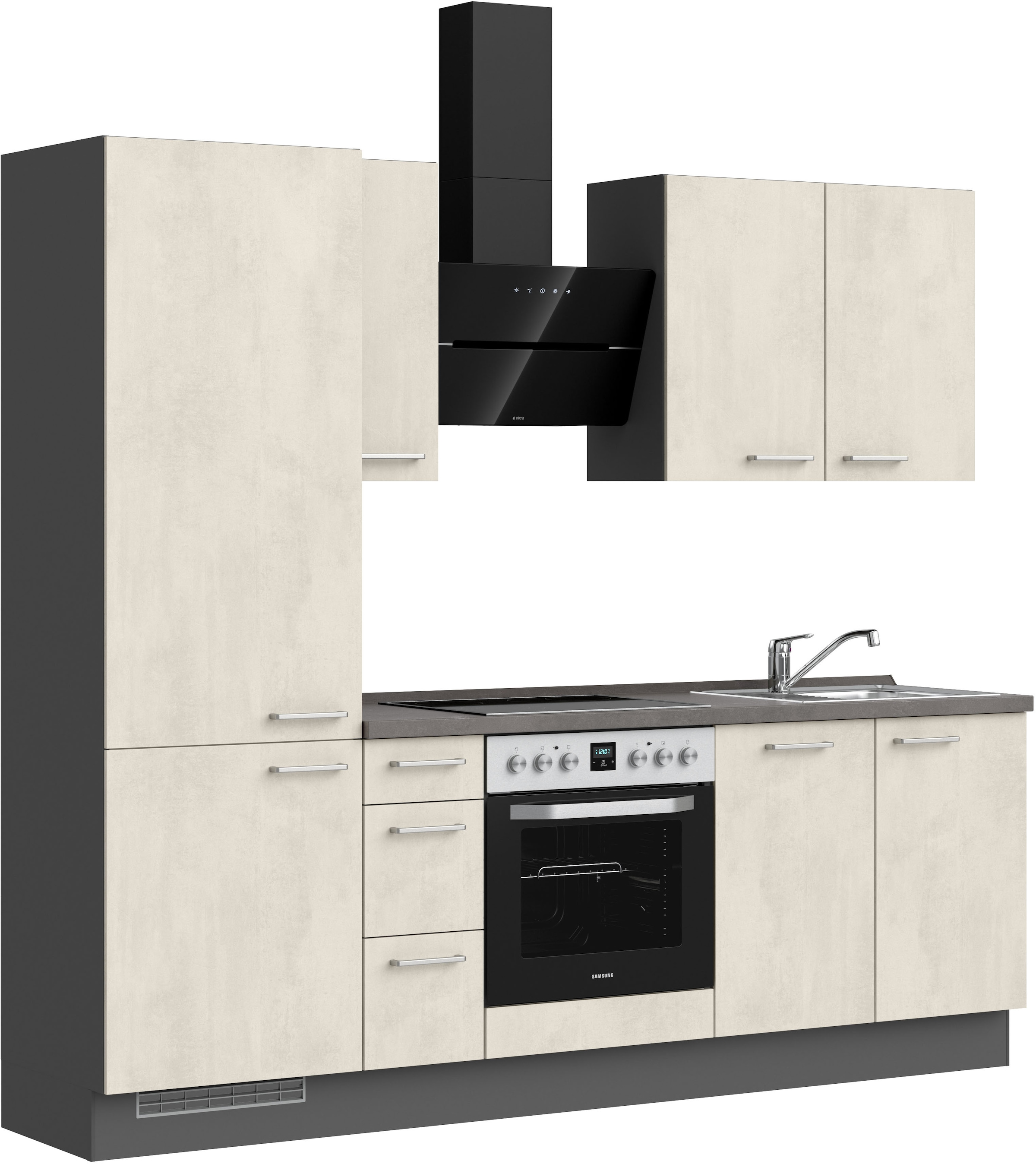 nobilia® Küchenzeile »"Riva II"« vormontiert, Ausrichtung wählbar, Breite 240 cm, wahlw. mit E-Geräten