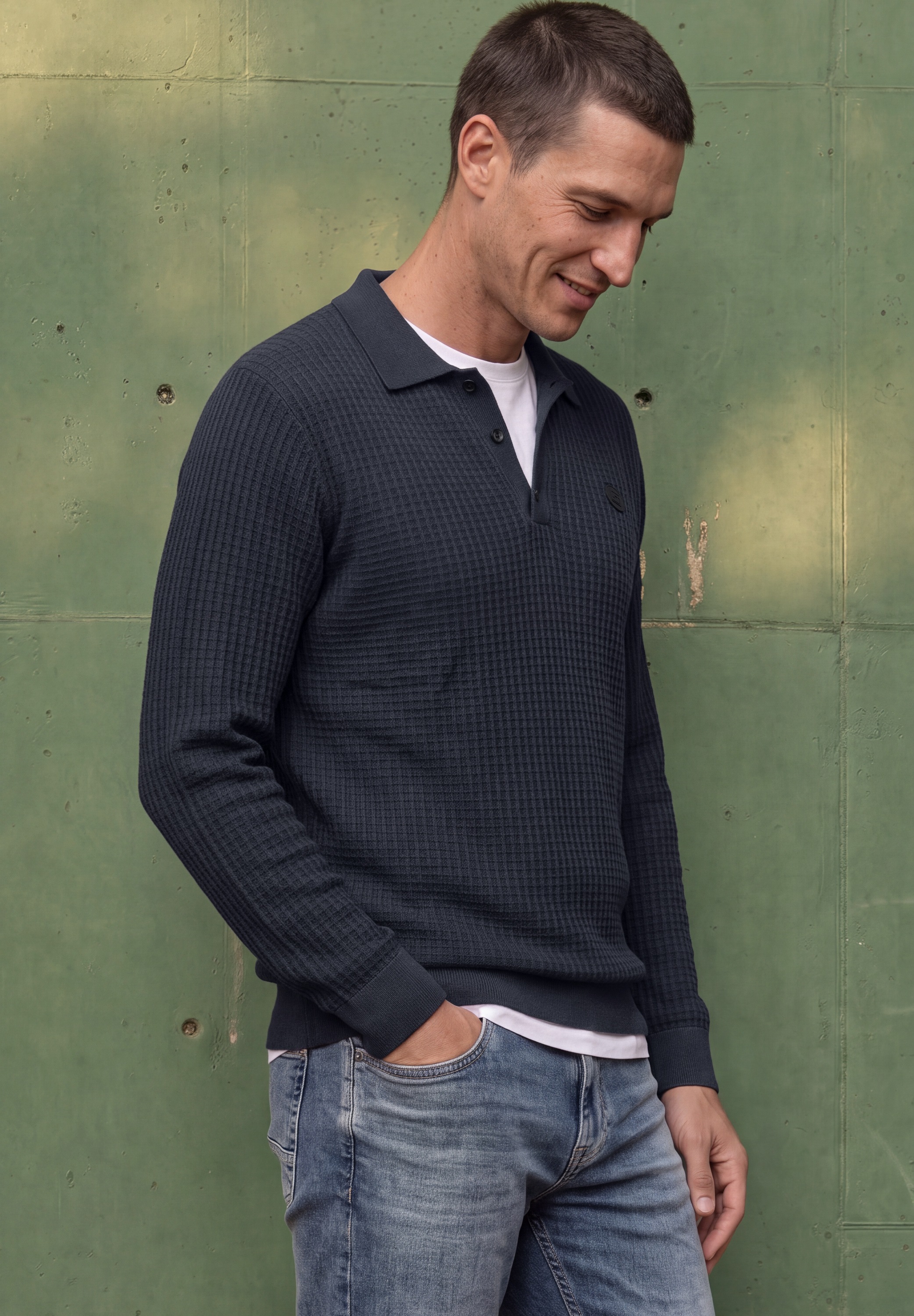 STREET ONE MEN Strickpullover in Unifarbe