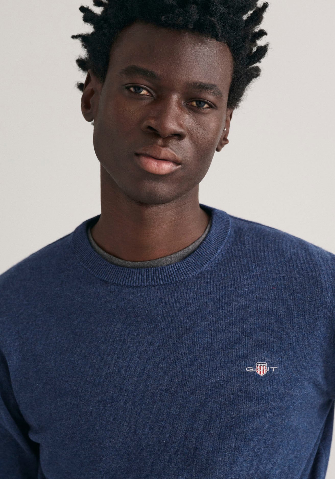 Gant Rundhalspullover »CLASSIC COTTON C-NECK«, Premium Strickpullver aus weicher 100% Baumwolle, Übergangspullover