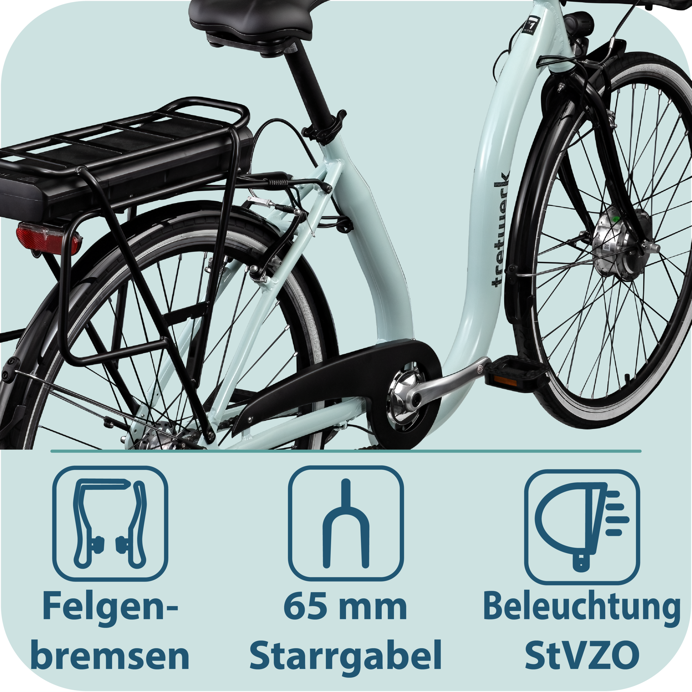 Tretwerk »Linea« 3 Gang Nabenschaltung Frontmotor 250 W