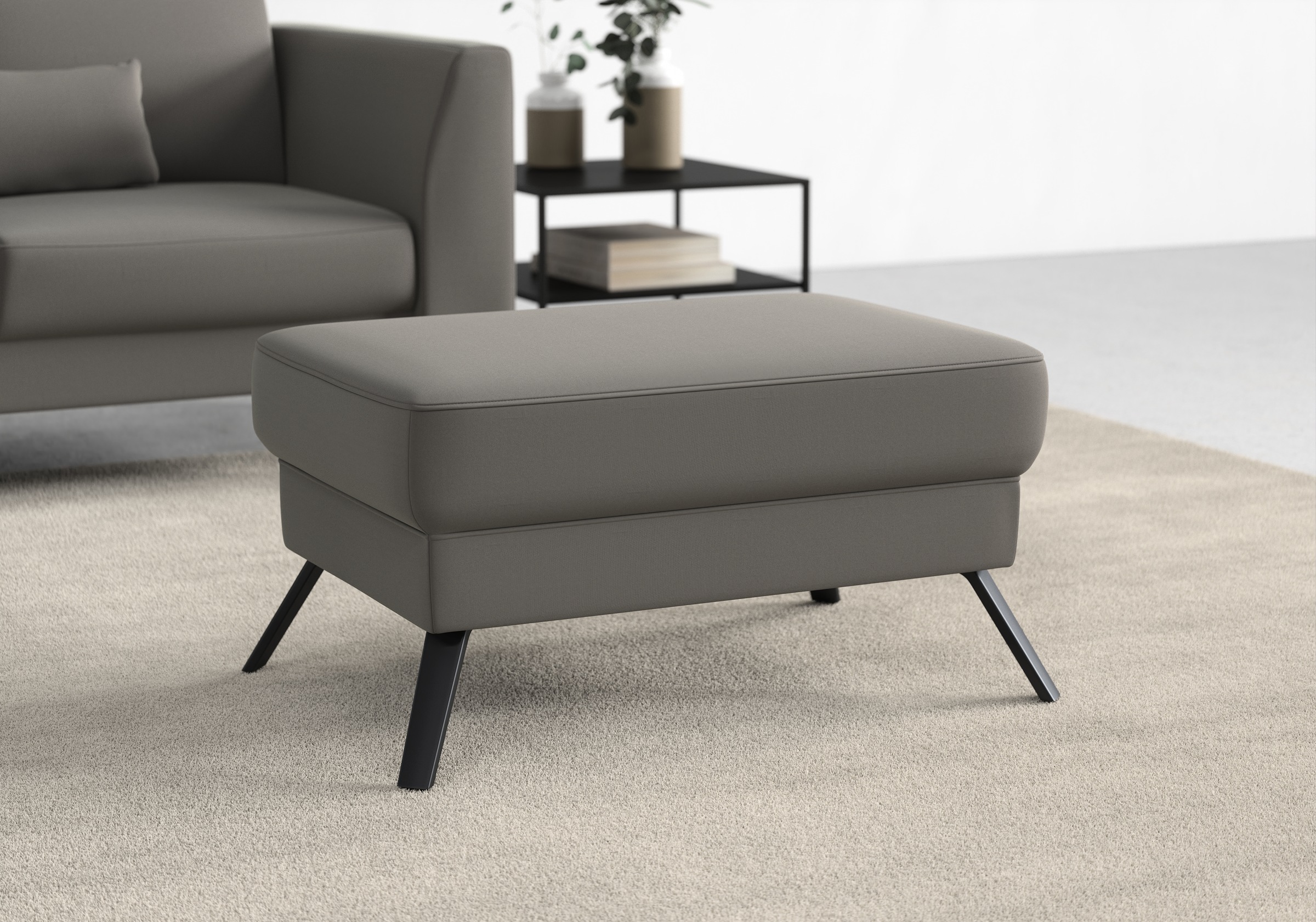 Hocker SIT & MORE "Lindholm", grau (hellgrau), B:89cm H:48cm T:59cm, Hocker, Hocker