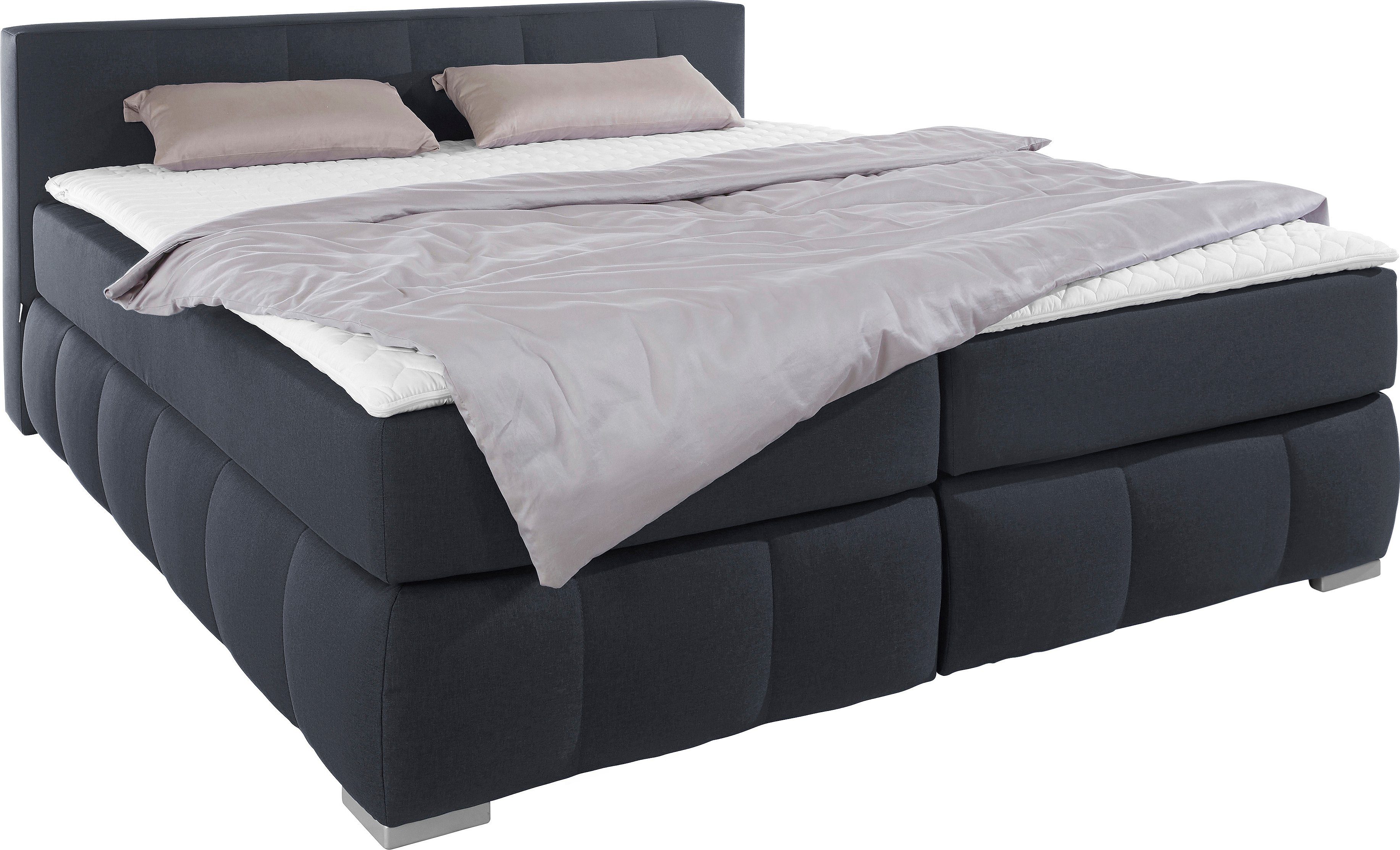 Thumbnail - Home affaire Boxspringbett "Chelles" inkl. Topper, in XXL- Überlänge 220 cm, Unterbox mit feine Wölbung