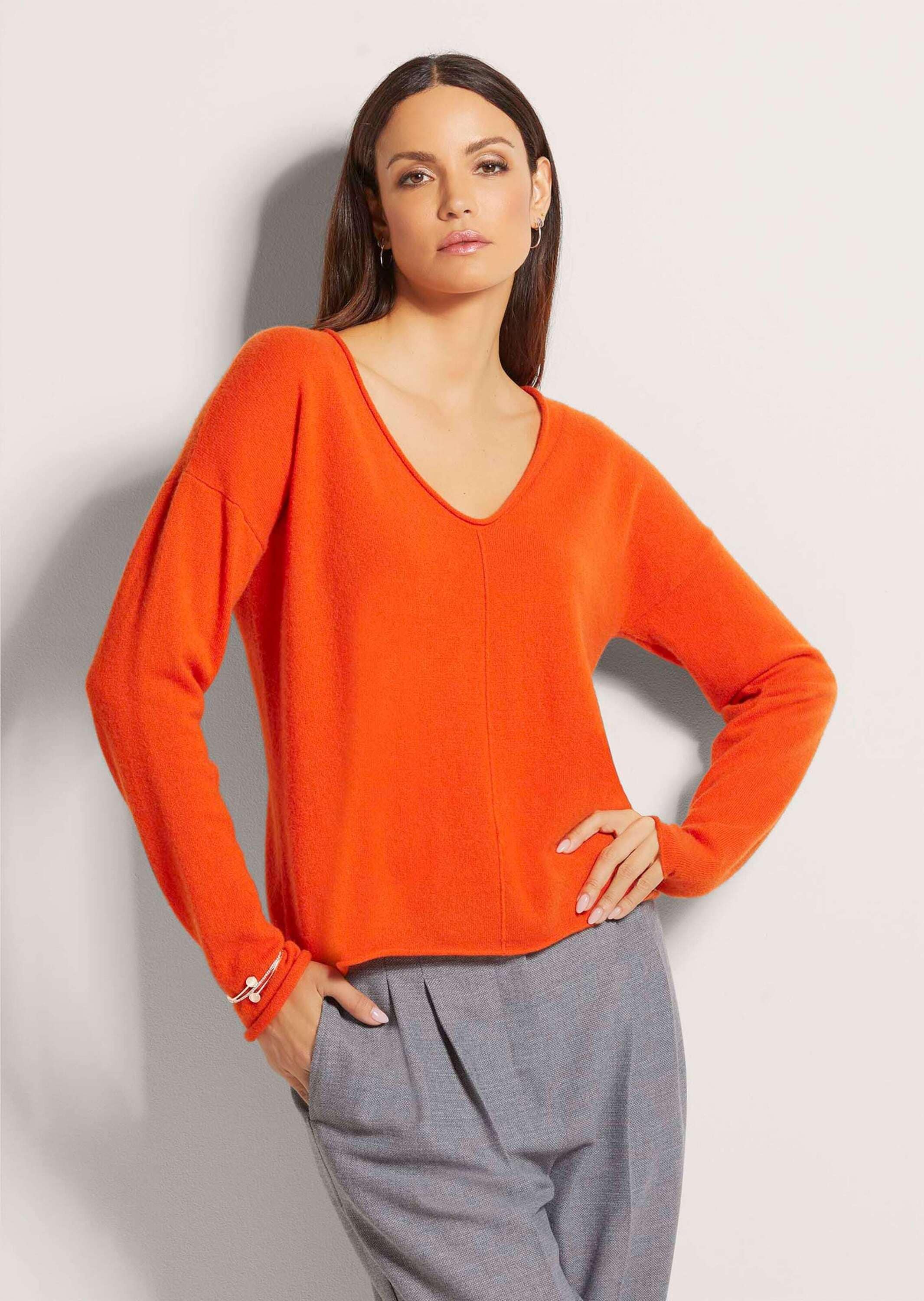 MADELEINE Longpullover »Pullover V-Pullover aus Kaschmir«