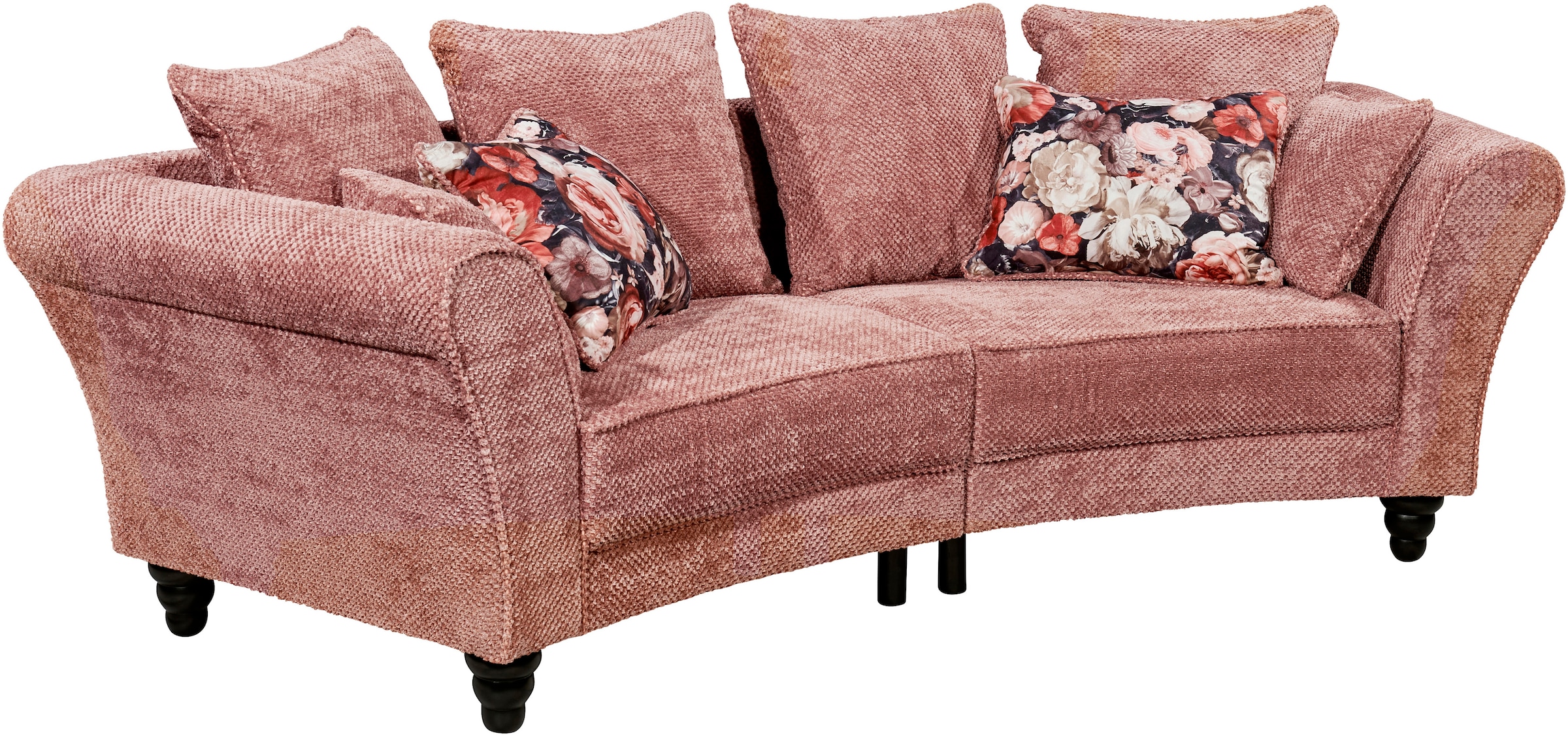 ED EXCITING DESIGN 3-Sitzer »Corinna«, Sofa mit 8 Kissen, gebogener Rücken
