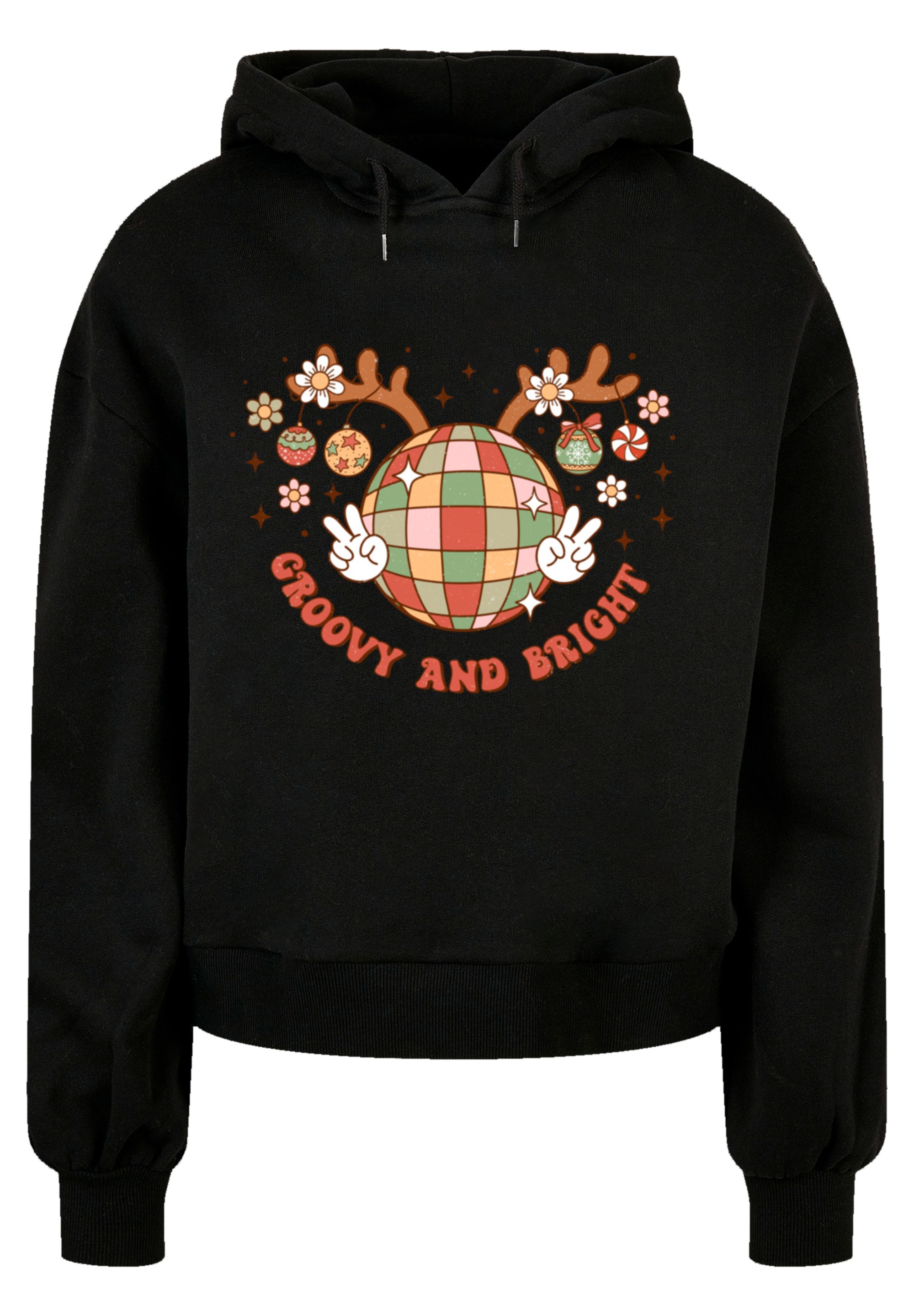 F4NT4STIC Kapuzenpullover »Groovy And Bright Weihnachten Disco Deer«, Premium Qualität, Christmas Collection