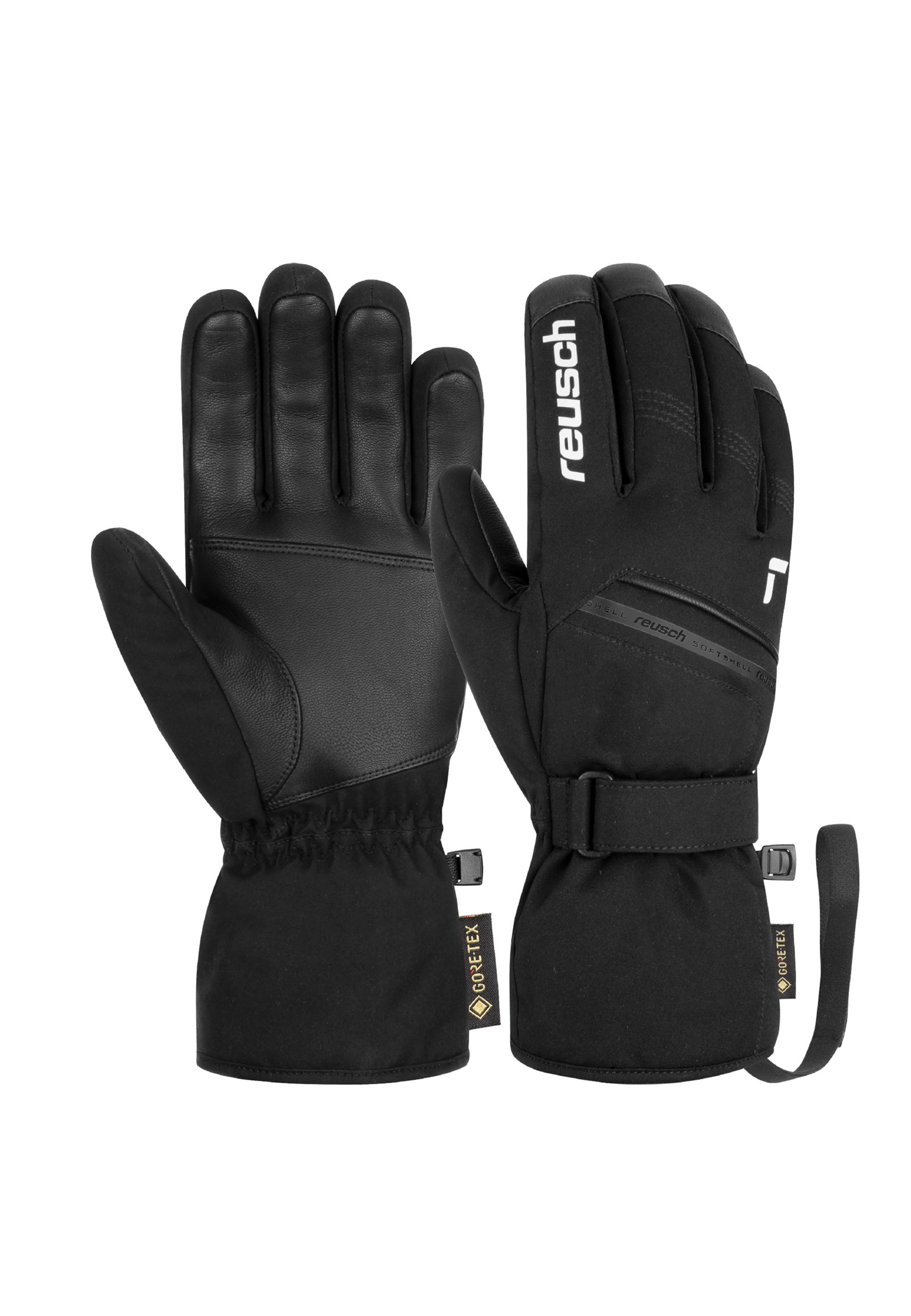 REUSCH Damen Skihandschuhe "Fingerhandschuhe Morris warm, wasserdicht atmungsaktiv", schwarz-weiß, Gr. 9,5, mehrfarbig, 80% Polyester, 15%