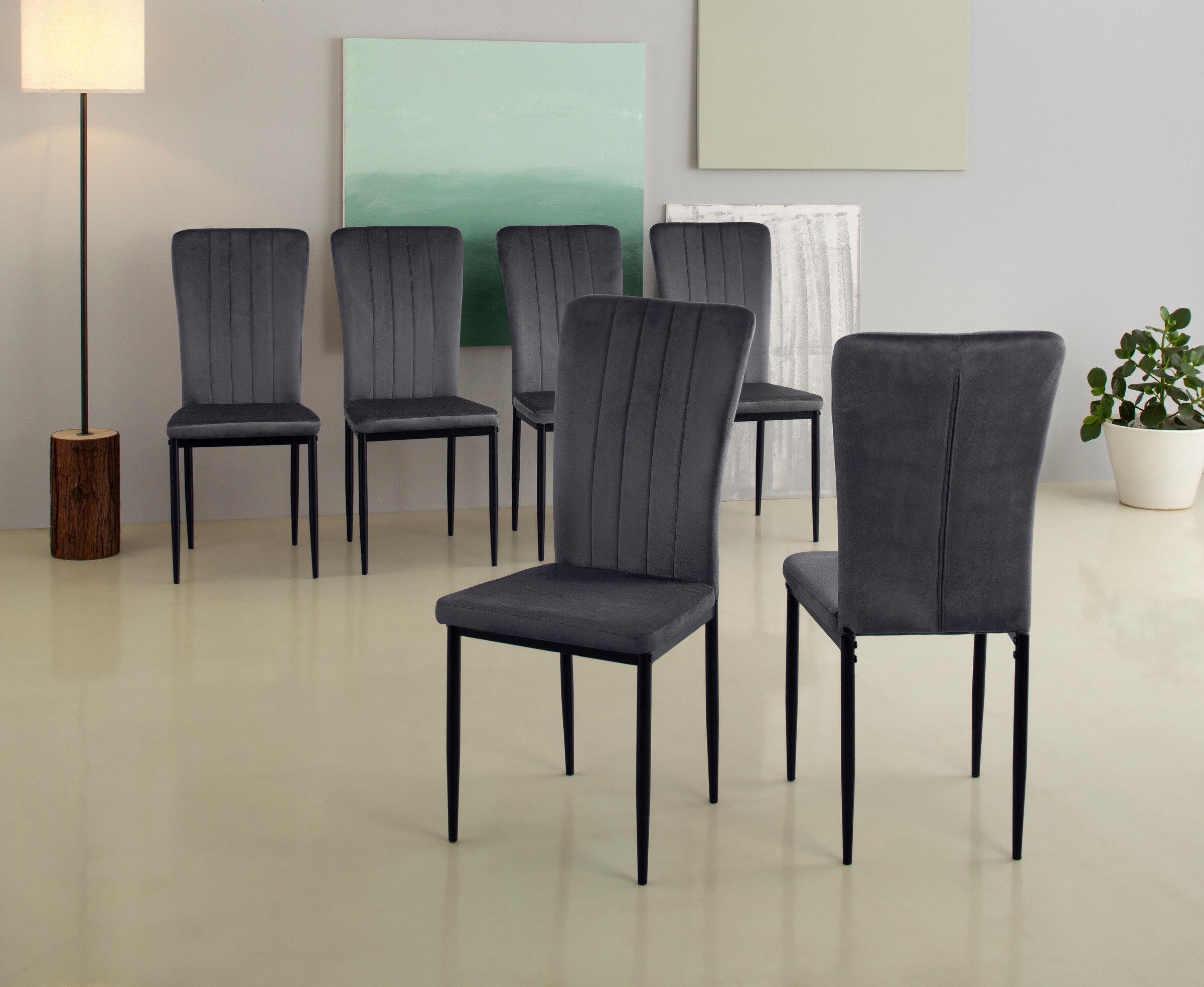 Home affaire 4-Fußstuhl "Bergamo" (Set) 6 Stk.erhältlich in Samt, Vintage-M günstig online kaufen