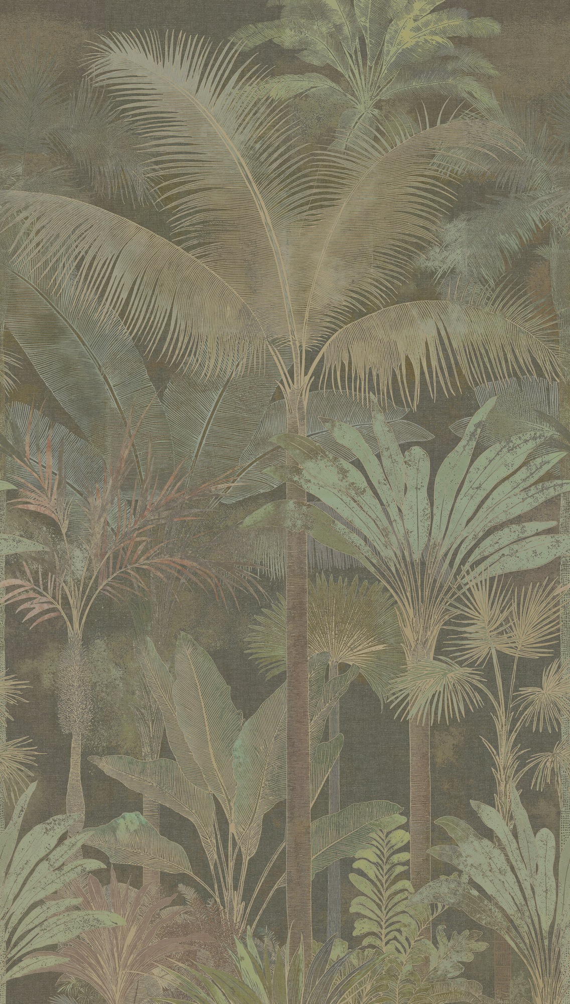 A.S. Création Vliestapete »Cuba II Endless Tropical Palms Fototapete« Retro | floral | tropisch leicht strukturiert Dichte Dschungel-Optik mit exotischen Blättern und Palmen