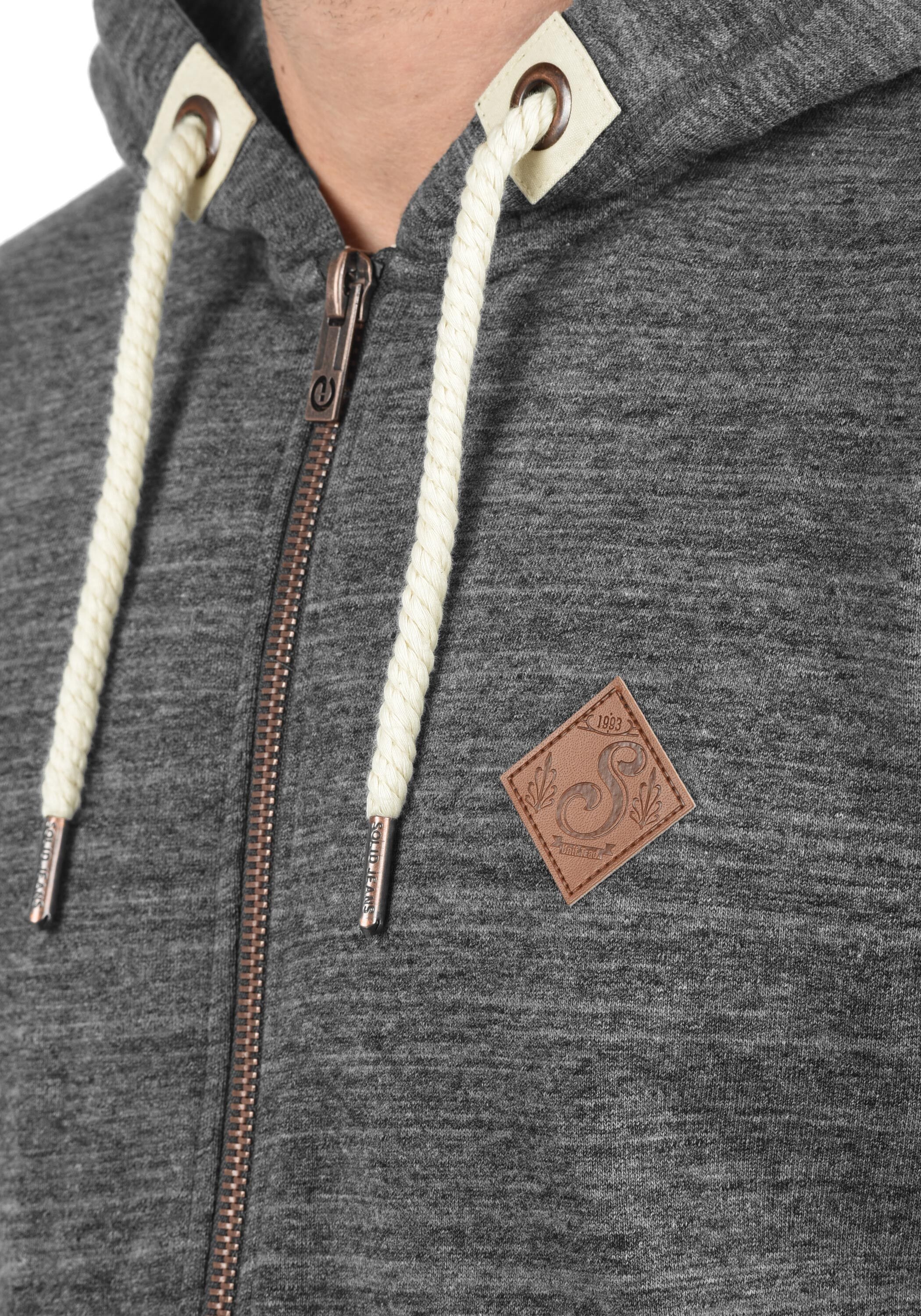 !solid Kapuzensweatjacke SOLID "Kapuzensweatjacke SDCraig", Herren, Gr. M, grau (grau mel), Obermaterial: 93% Baumwolle CO. 7% Polyester PES., Sweatjacken 3